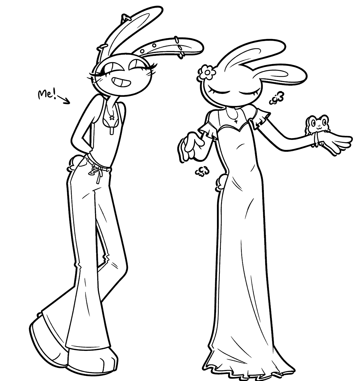 jax female version long dress for kids tadc the amazing digital circus line art
