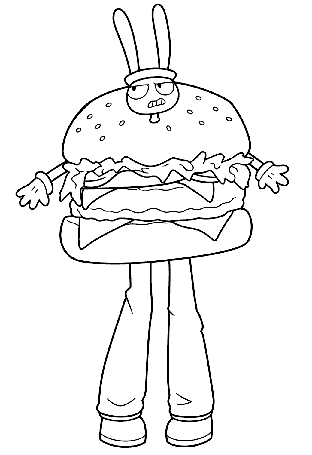 jax hamburger costume funny meme for kids tadc the amazing digital circus line art