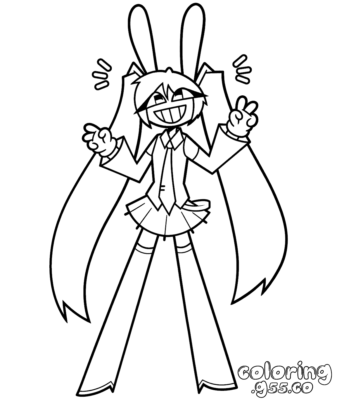 jax hatsune miku cosplay style for kids tadc the amazing digital circus line art