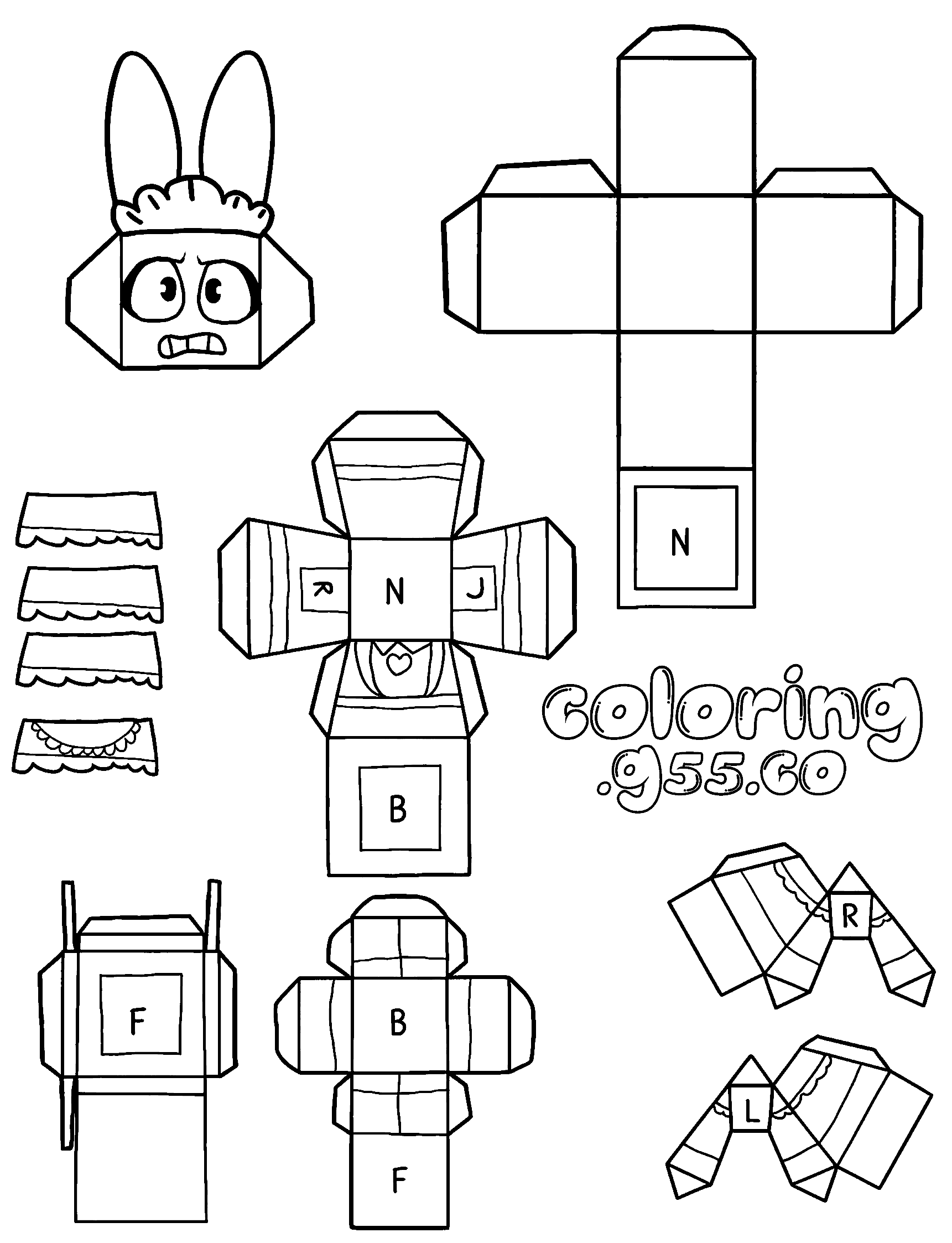jax paper craft 3d cube toy for kids tadc the amazing digital circus line art