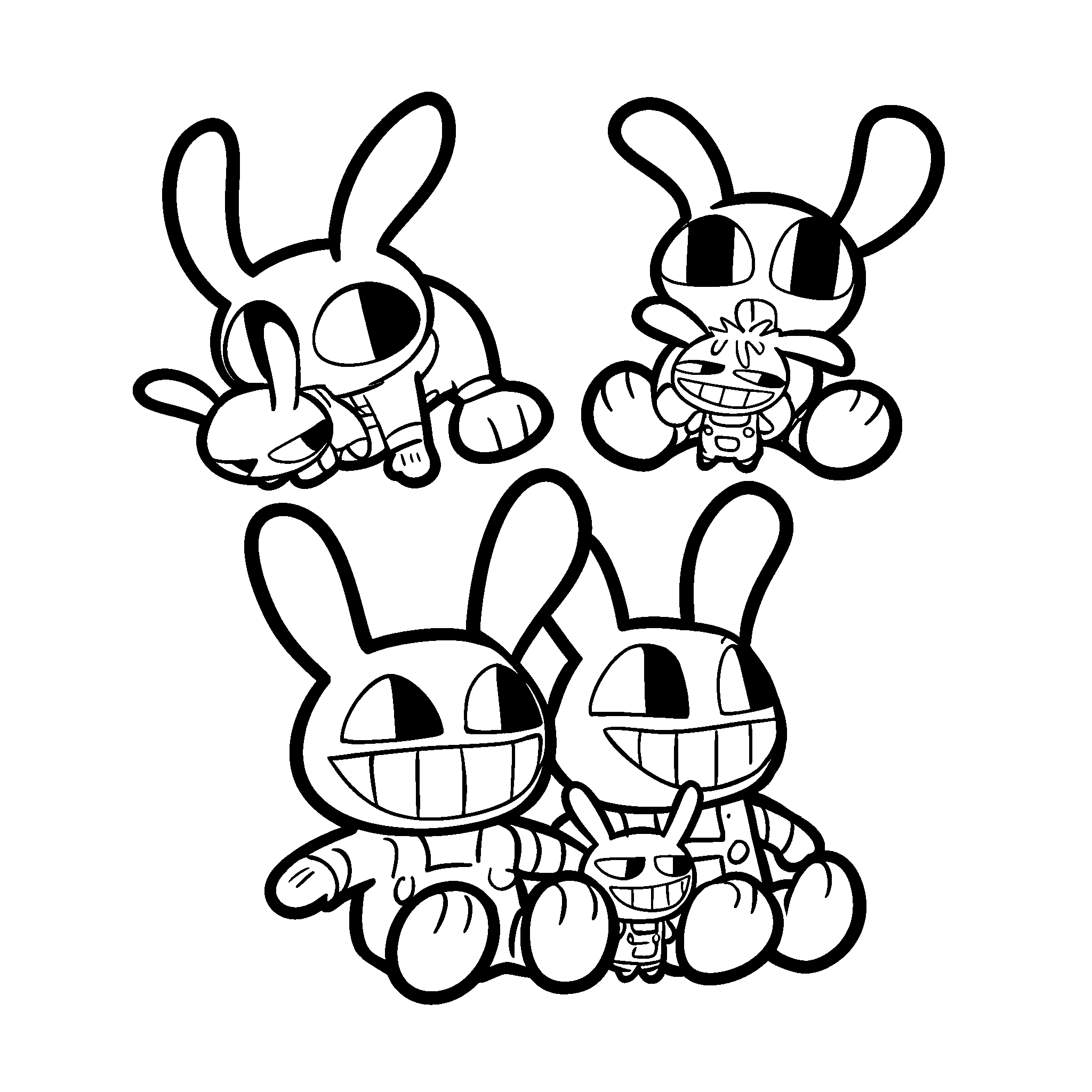 jax plush toys group for kids tadc the amazing digital circus line art