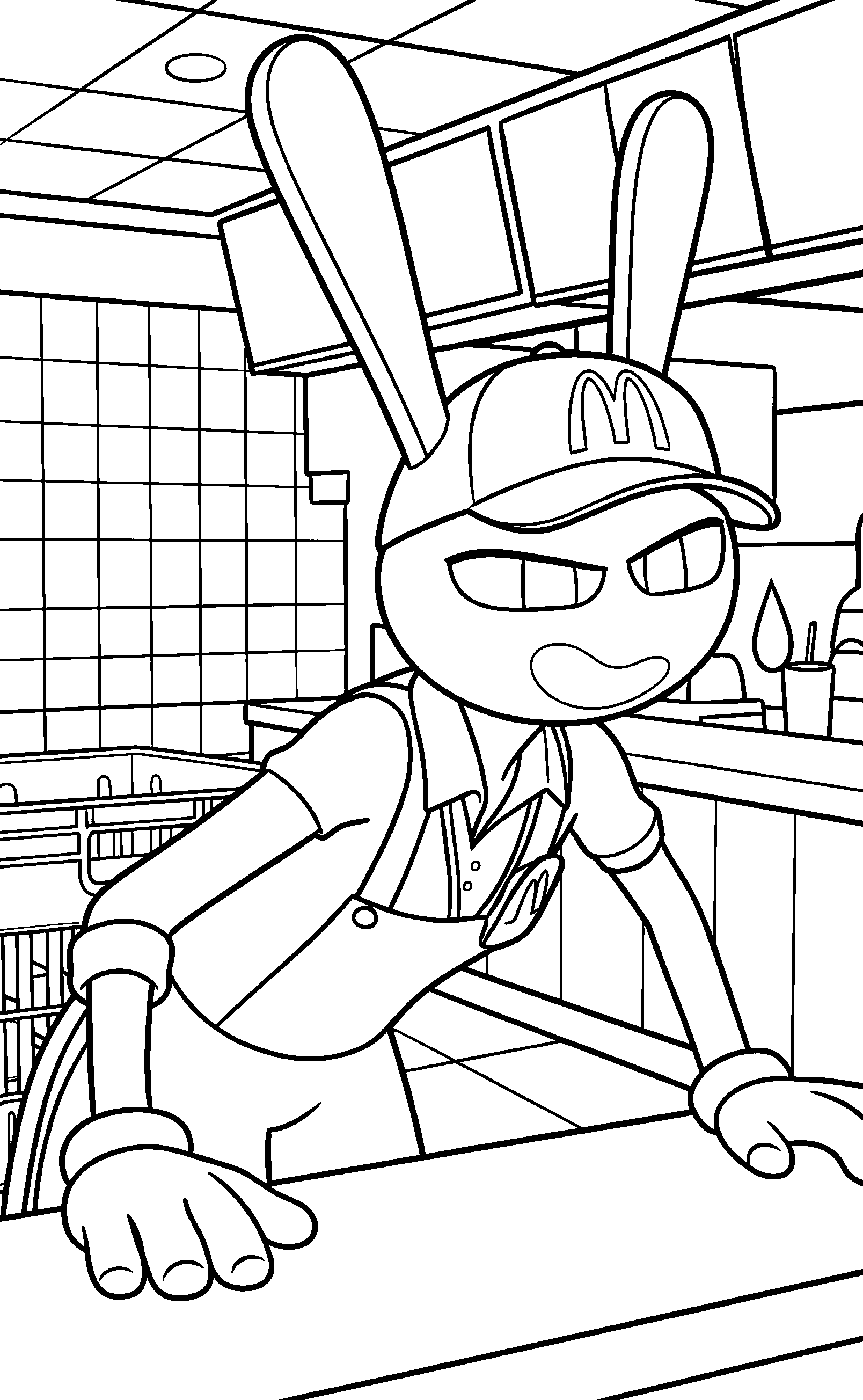 jax working at mcdonalds fast food uniform for kids tadc the amazing digital circus line art