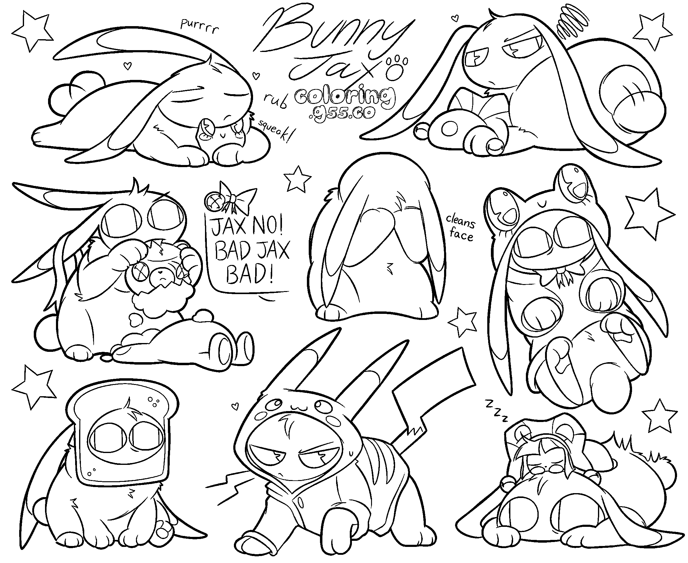 tadc bunny jax sketches line art