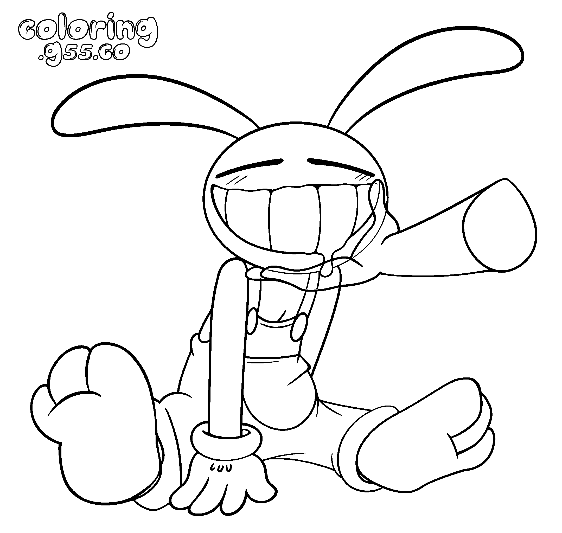 tadc jax laughing pose line art