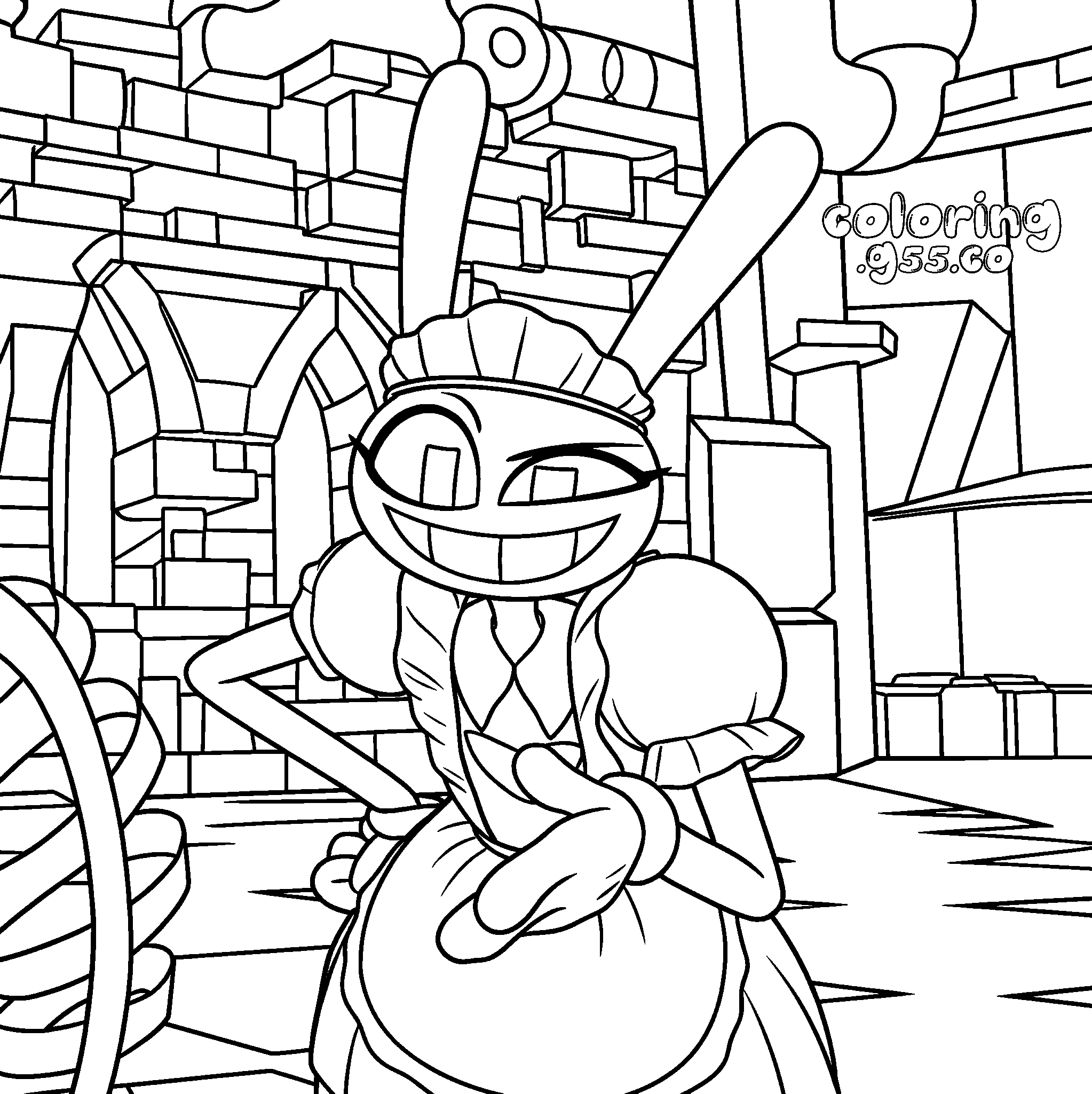 tadc jax maid costume line art