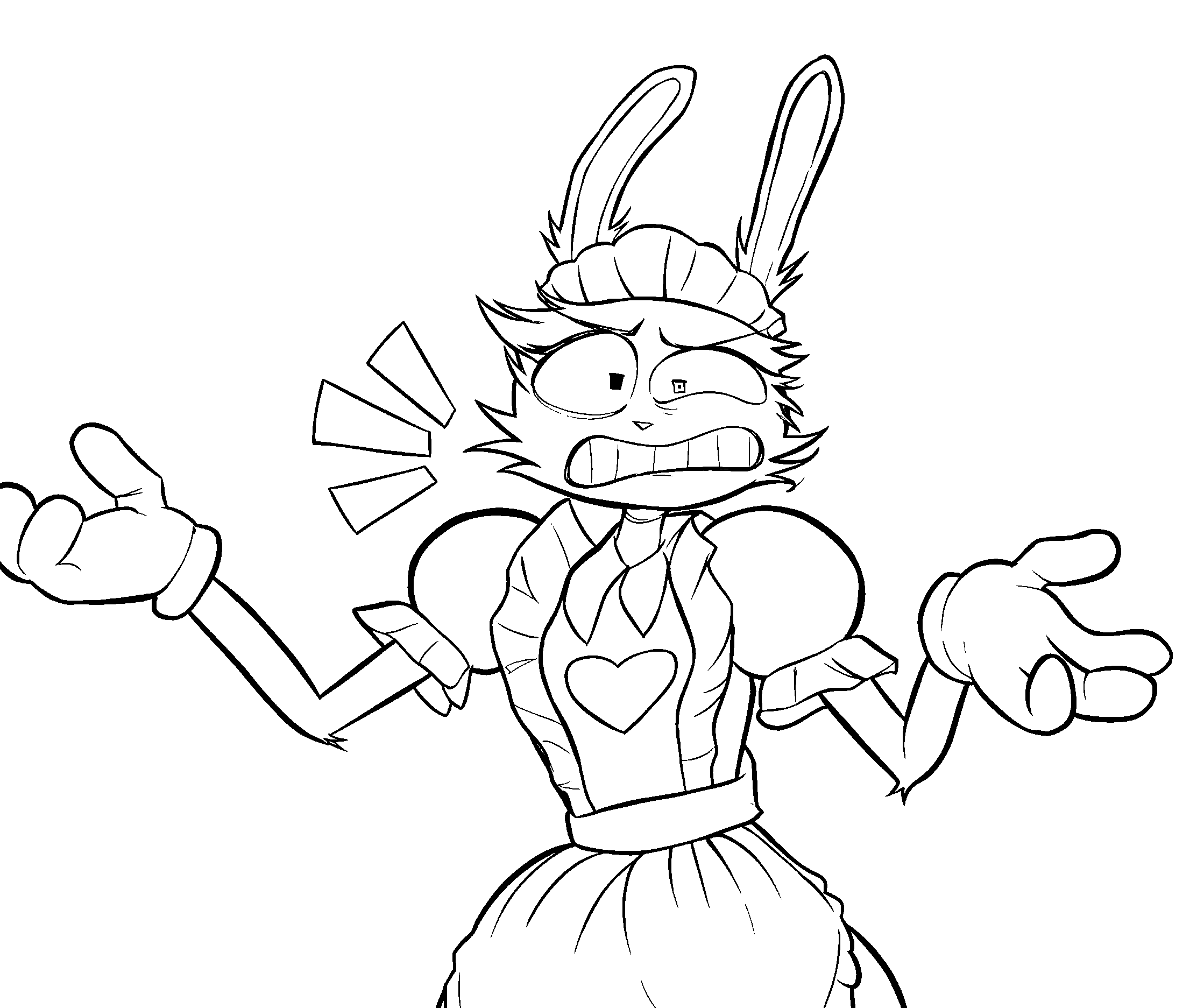 funny maid jax the amazing digital circus line art