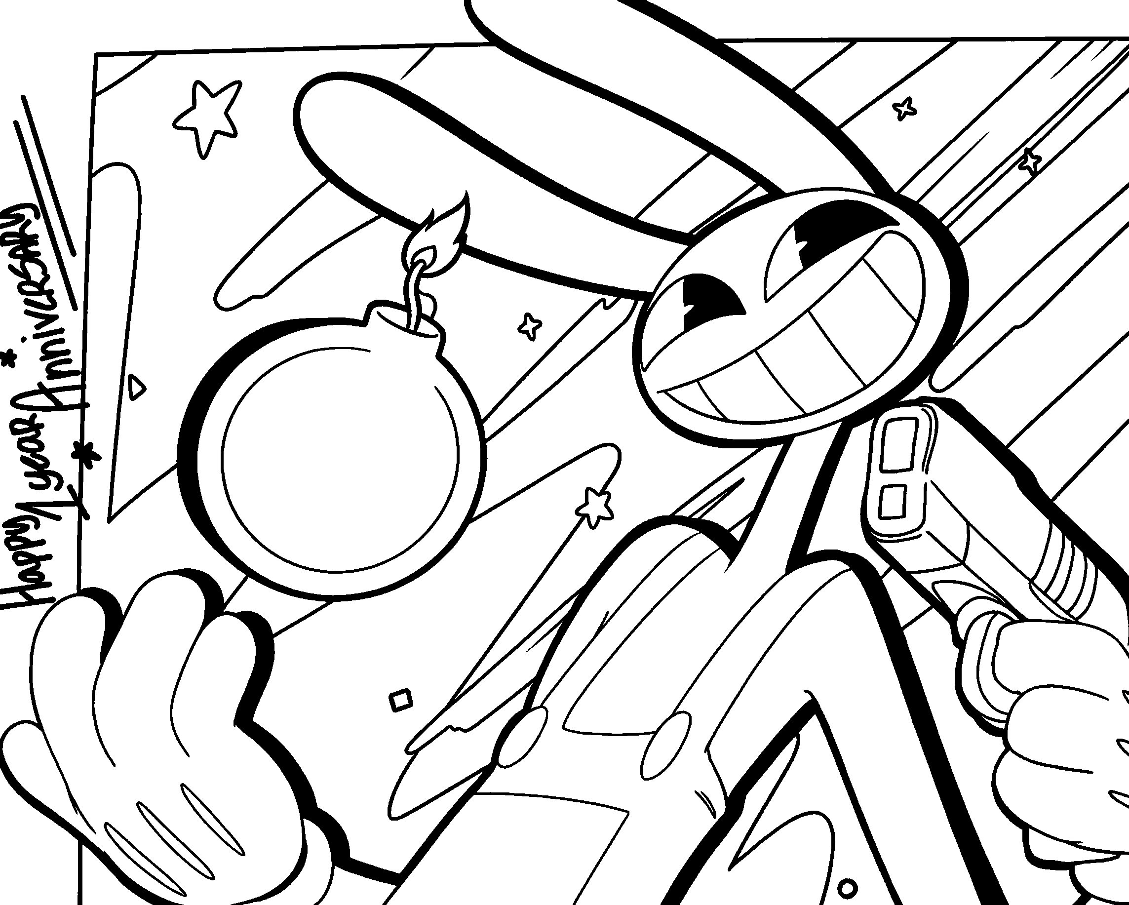 jax chaos anniversary the amazing digital circus line art