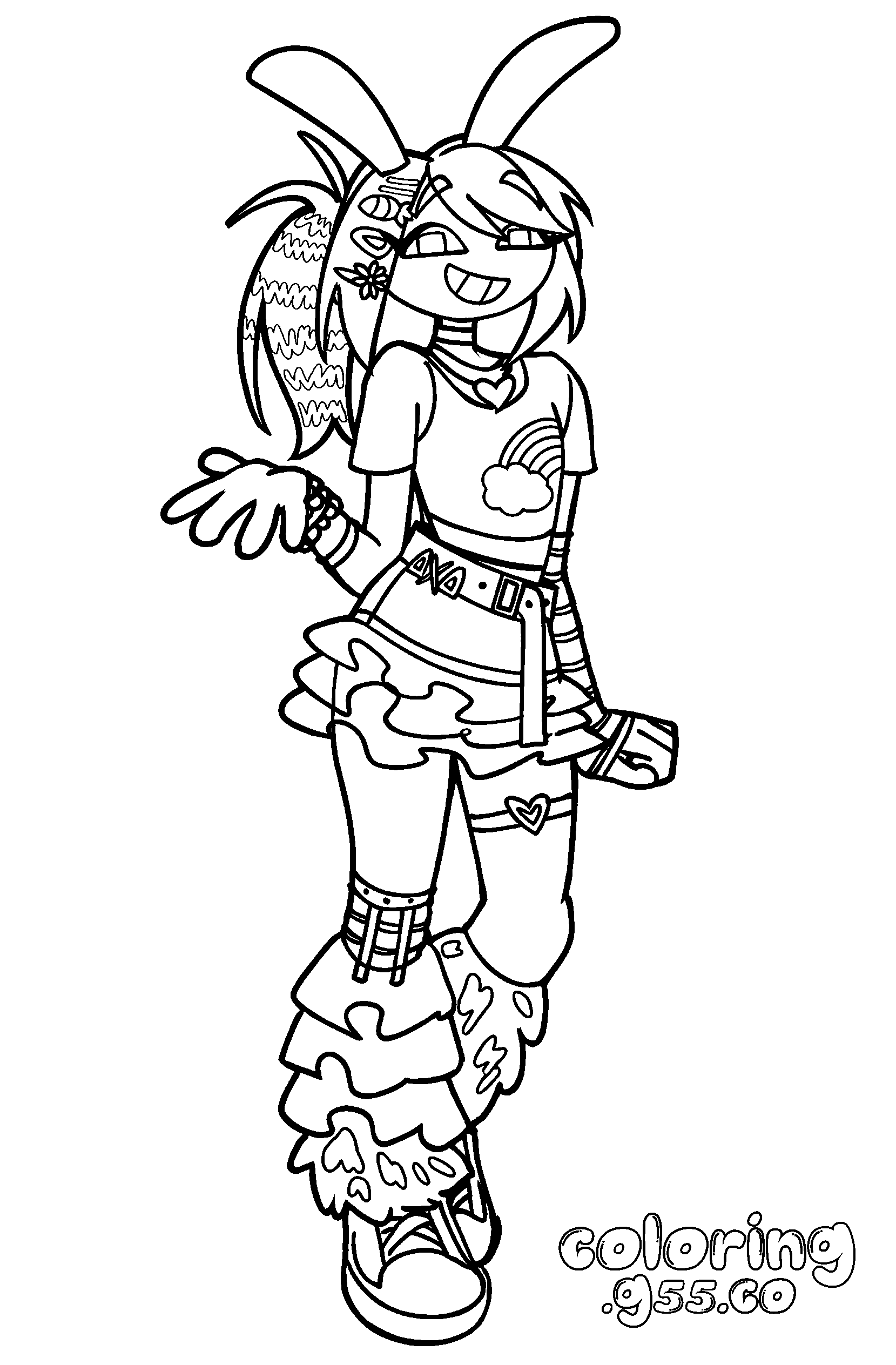 jax digital circus y2k bunny fashion line art for kids