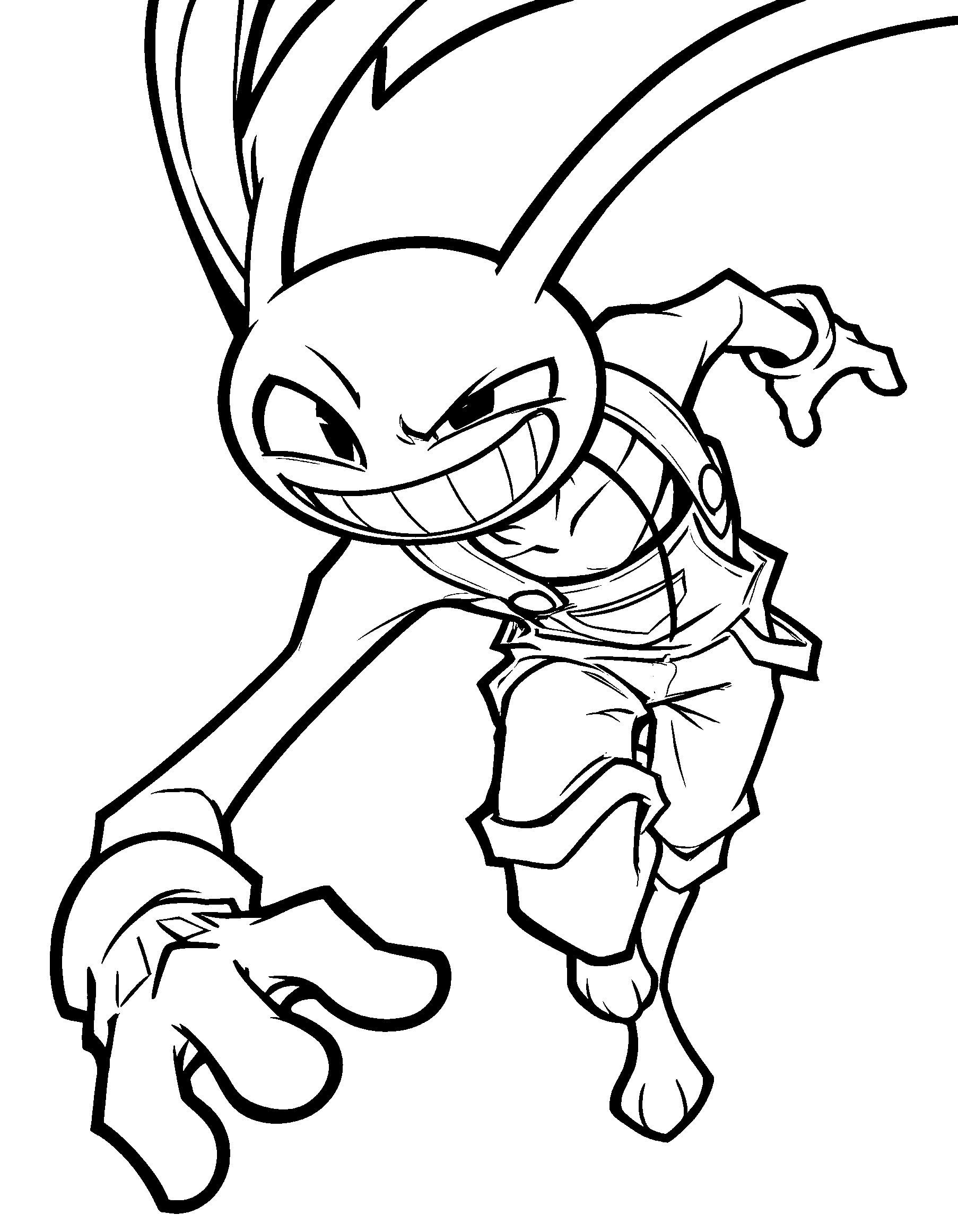 jax dynamic running action pose the amazing digital circus line art