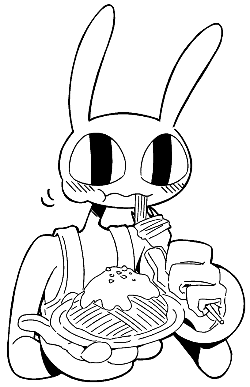jax eating spaghetti the amazing digital circus line art