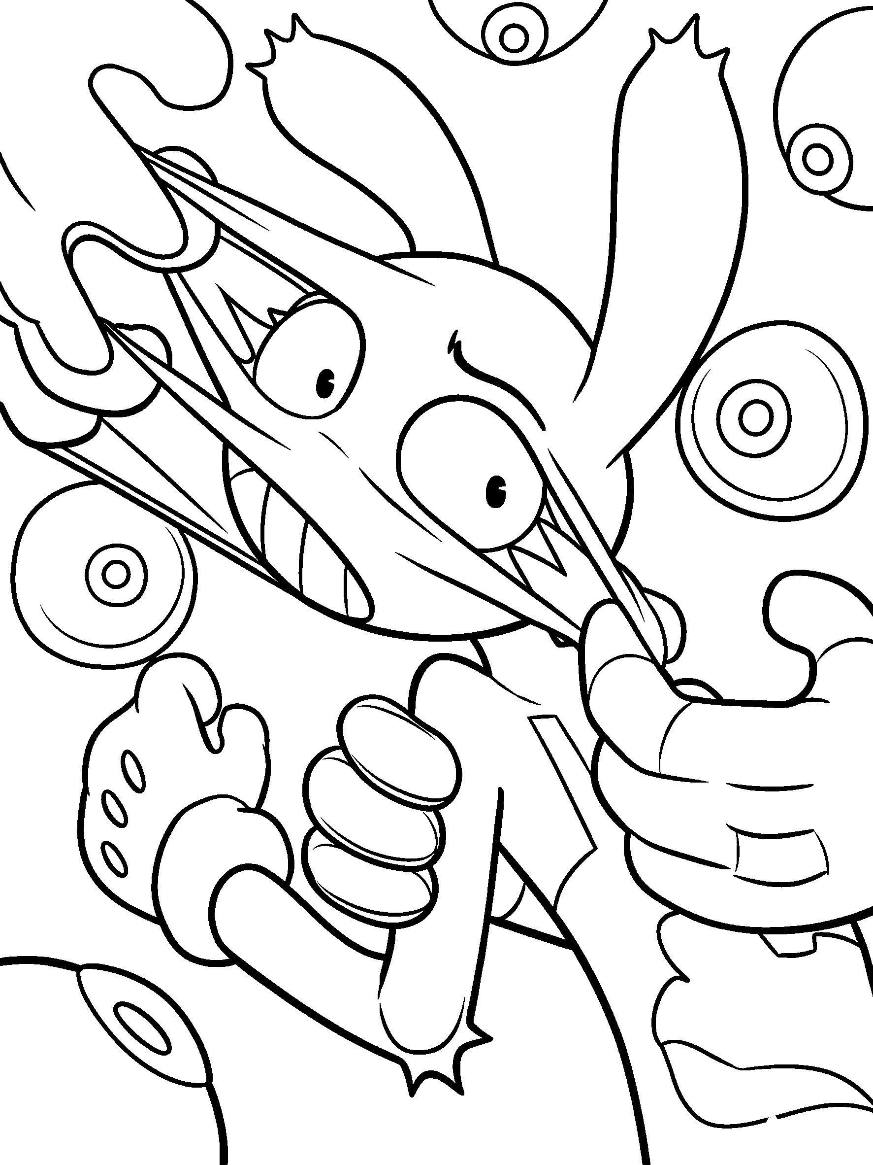 jax face stretch abstract background the amazing digital circus line art