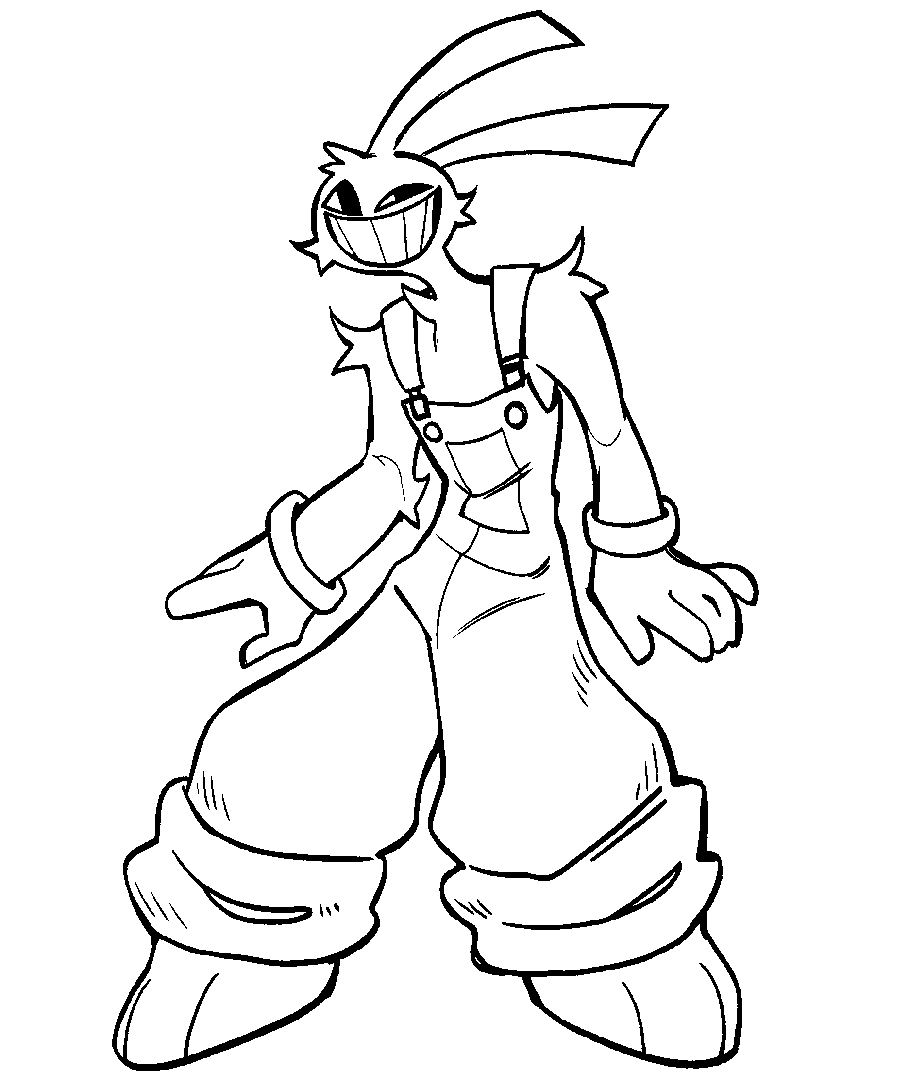 jax full body portrait the amazing digital circus line art