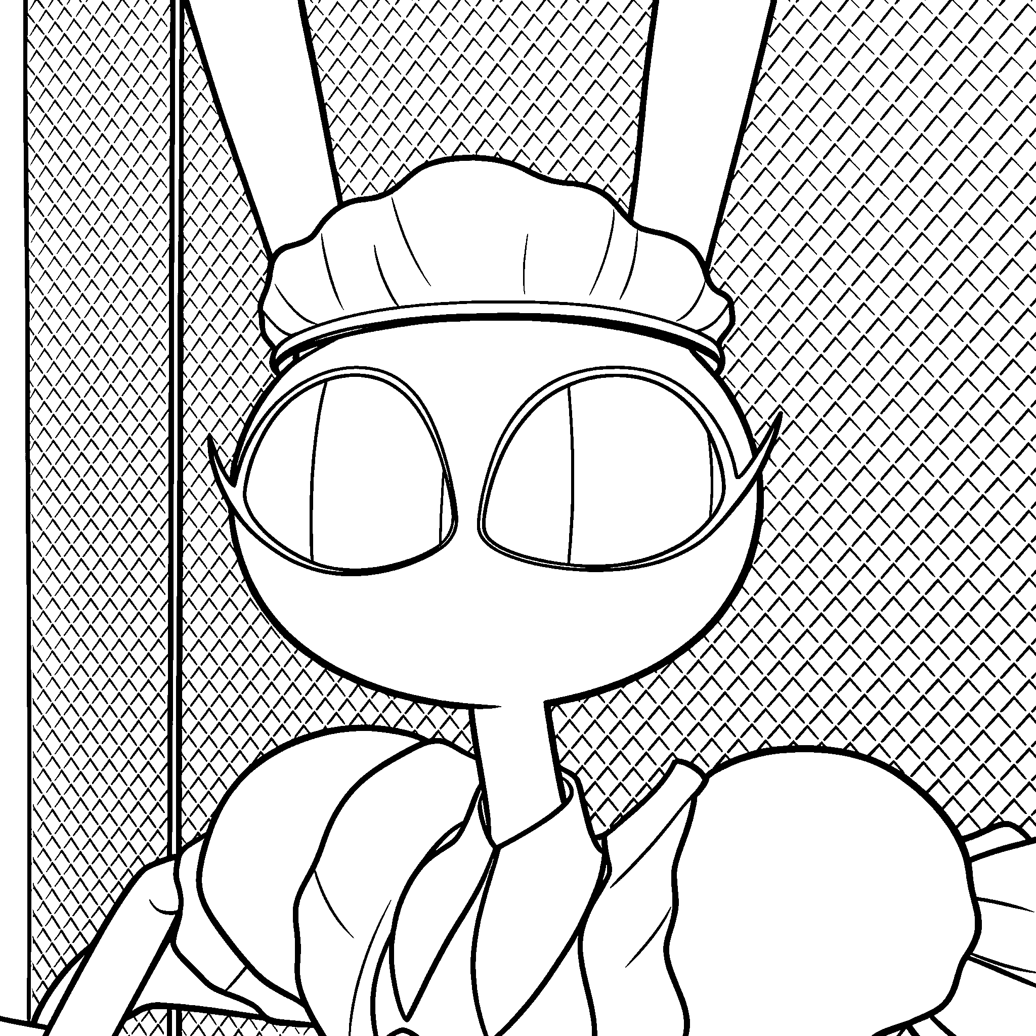 jax in maid outfit the amazing digital circus line art