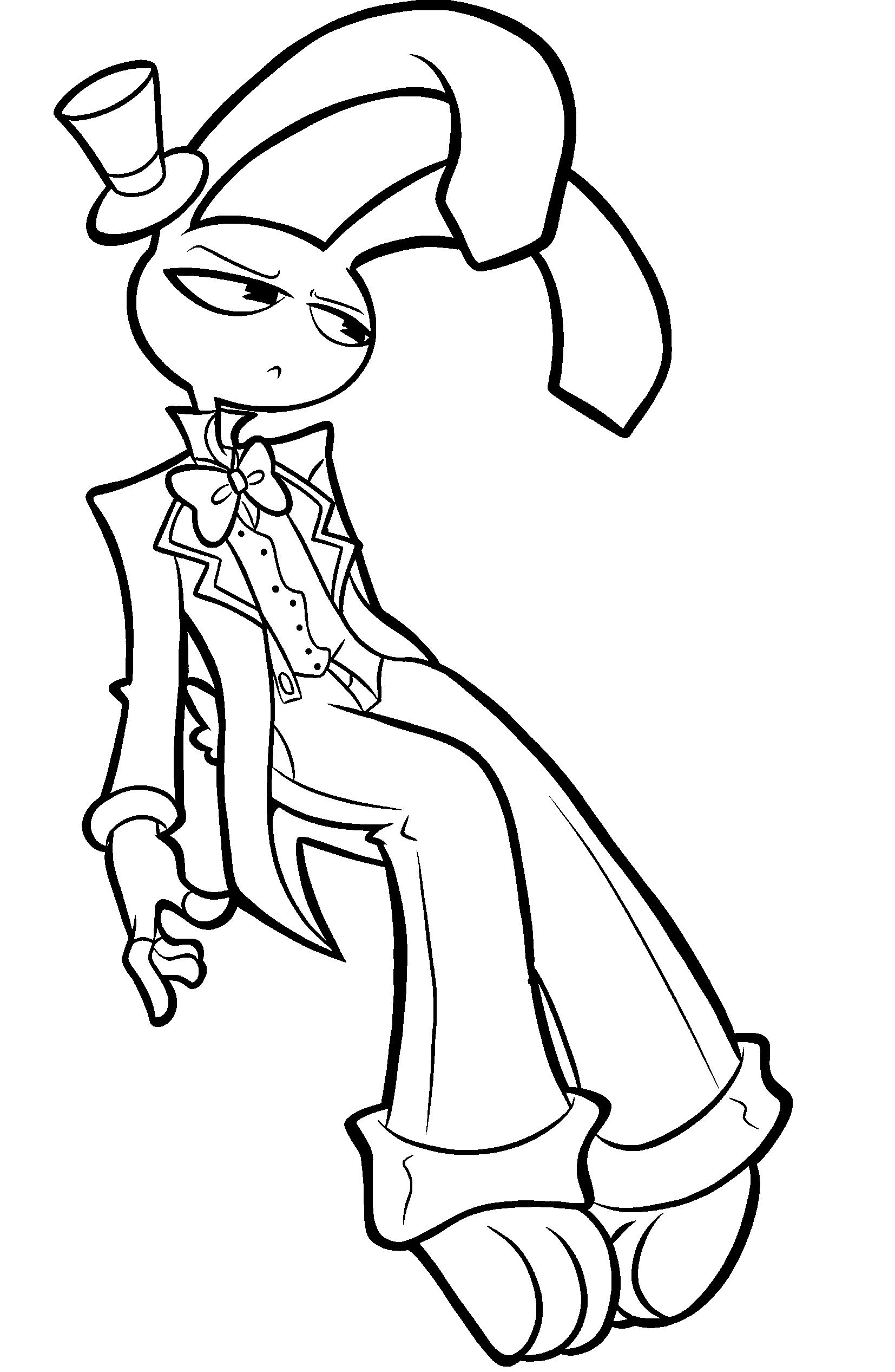 jax in ringmaster suit the amazing digital circus line art