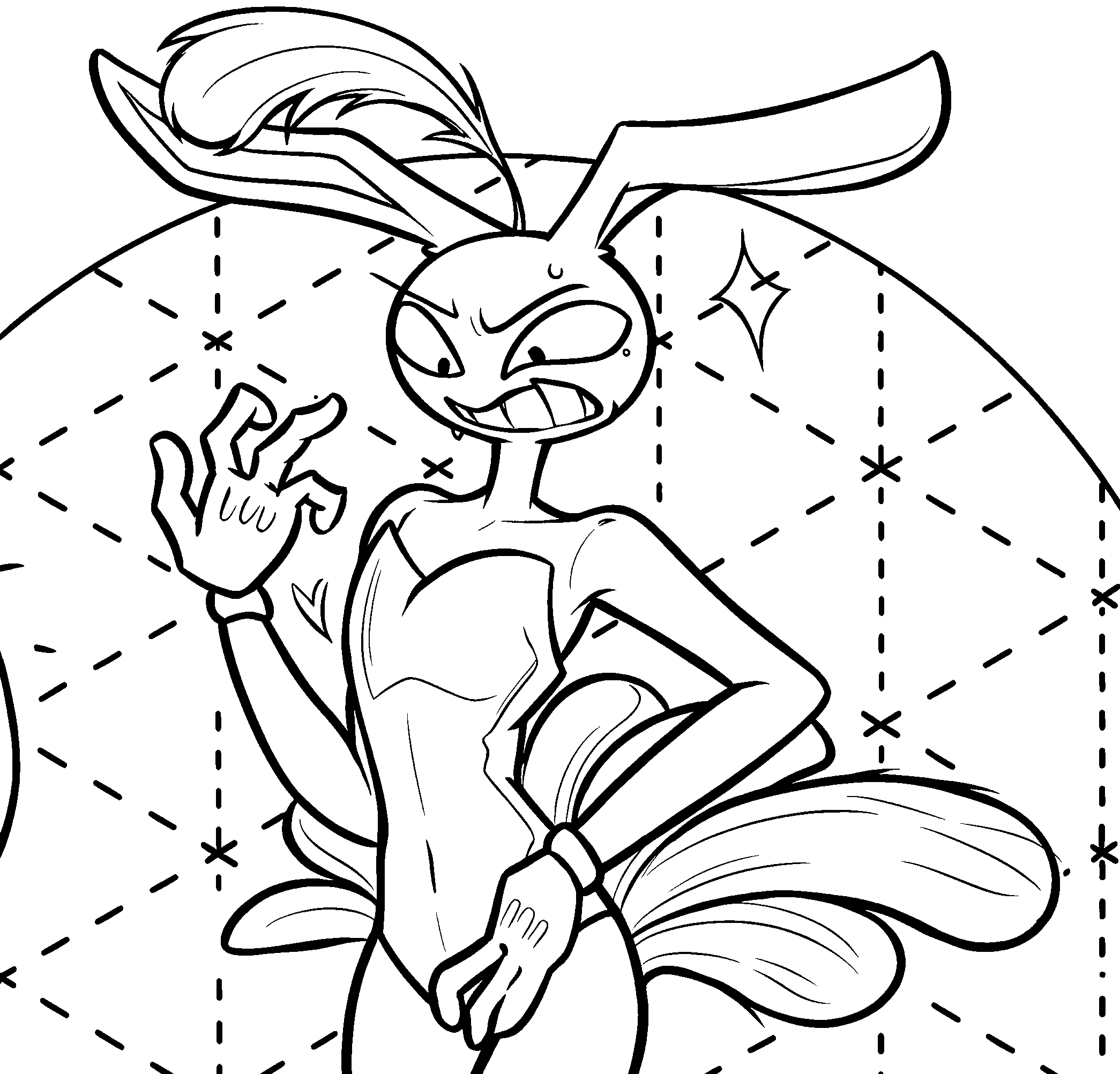 jax in showgirl leotard costume the amazing digital circus line art