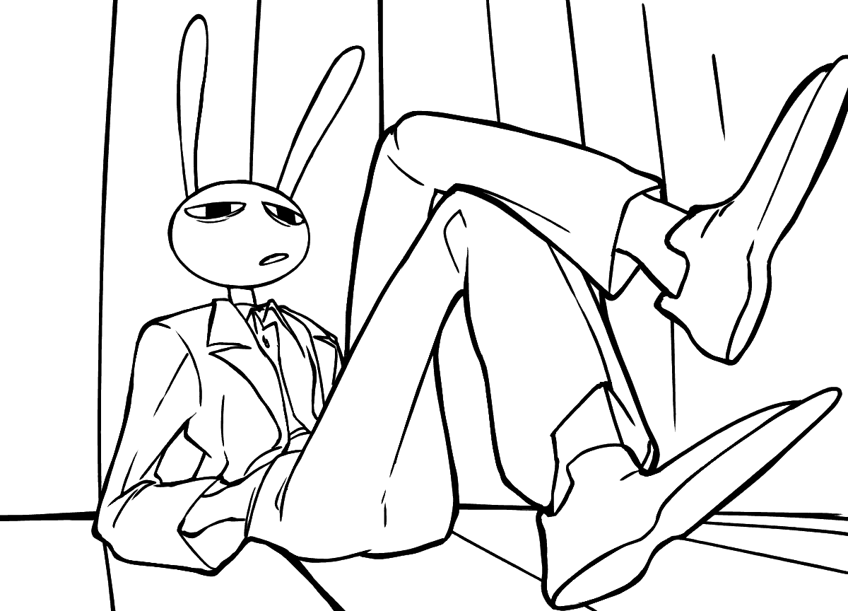 jax lounge suit aesthetic outfit the amazing digital circus line art