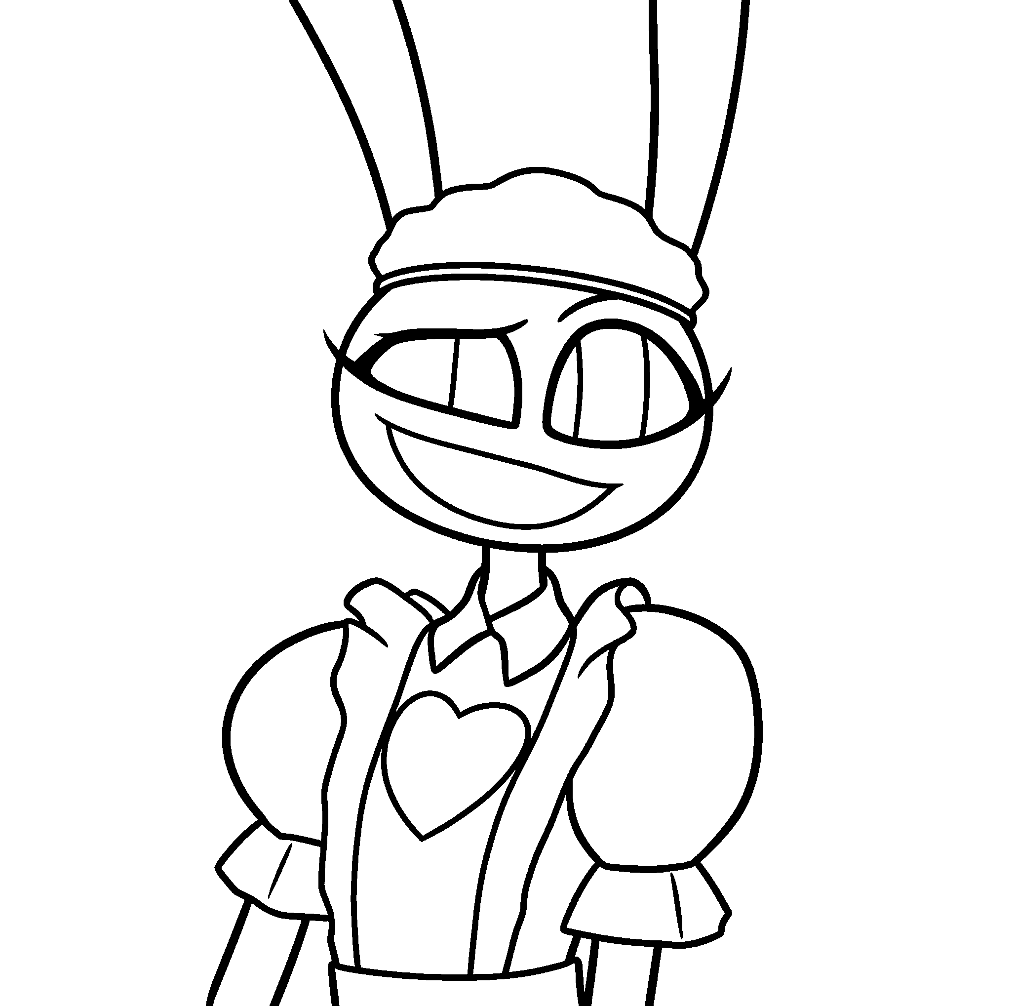 jax maid dress fashion the amazing digital circus line art
