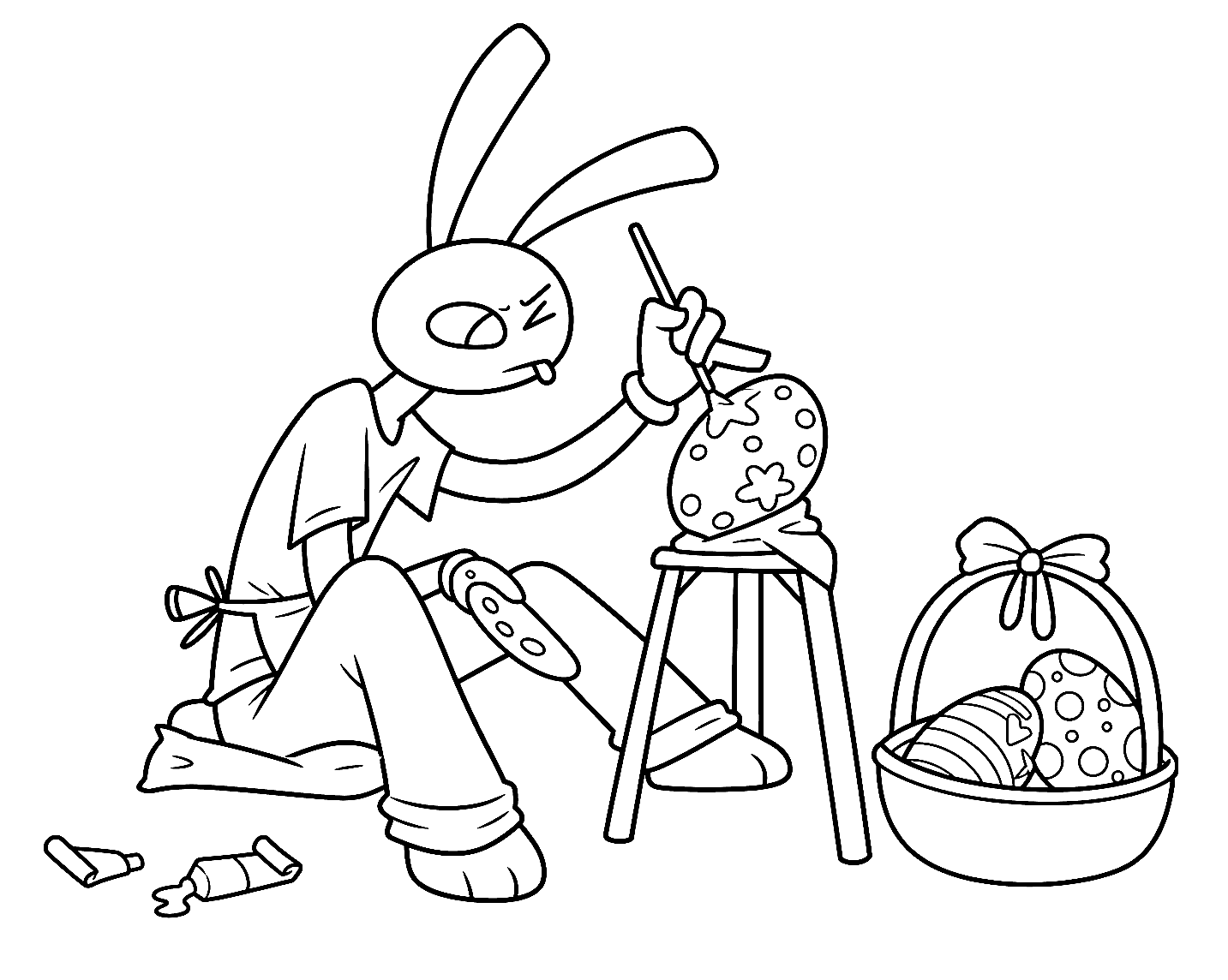 jax painting easter eggs art craft activity tadc the amazing digital circus line art for kids and adults