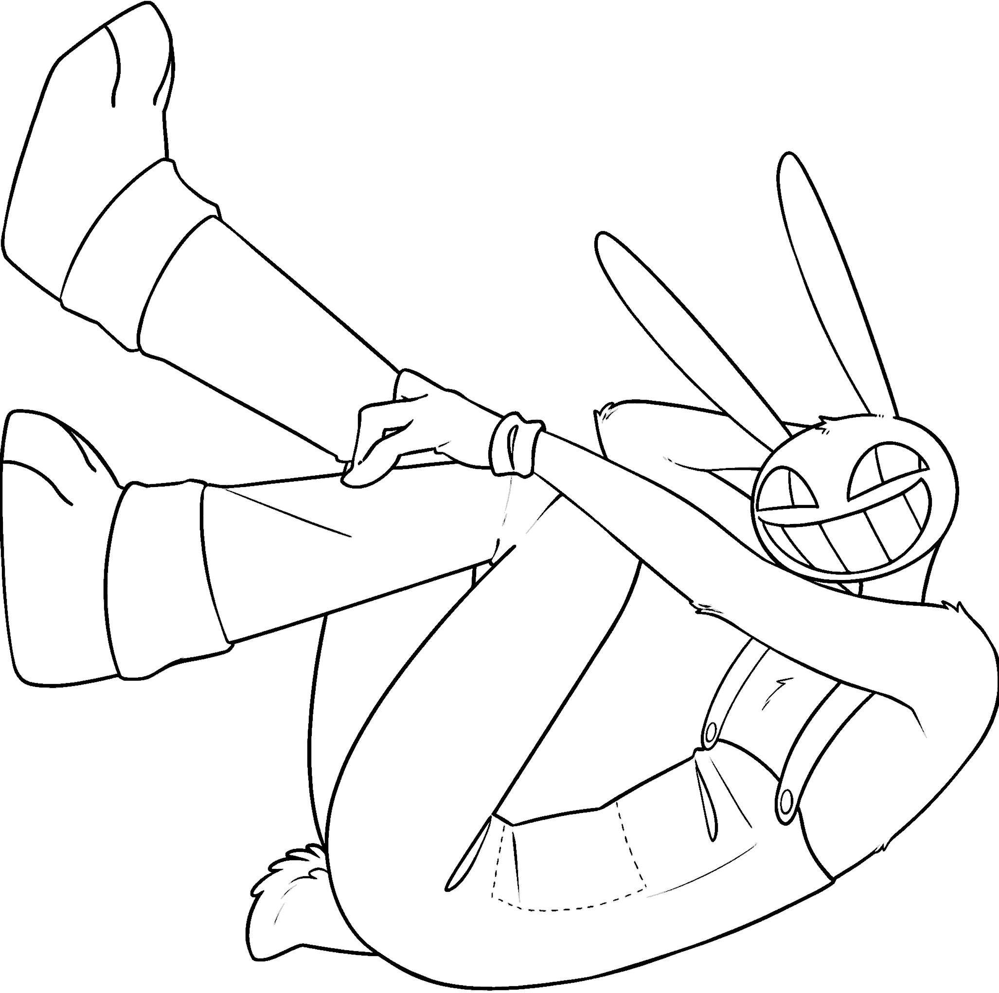 jax relaxed laughing the amazing digital circus line art
