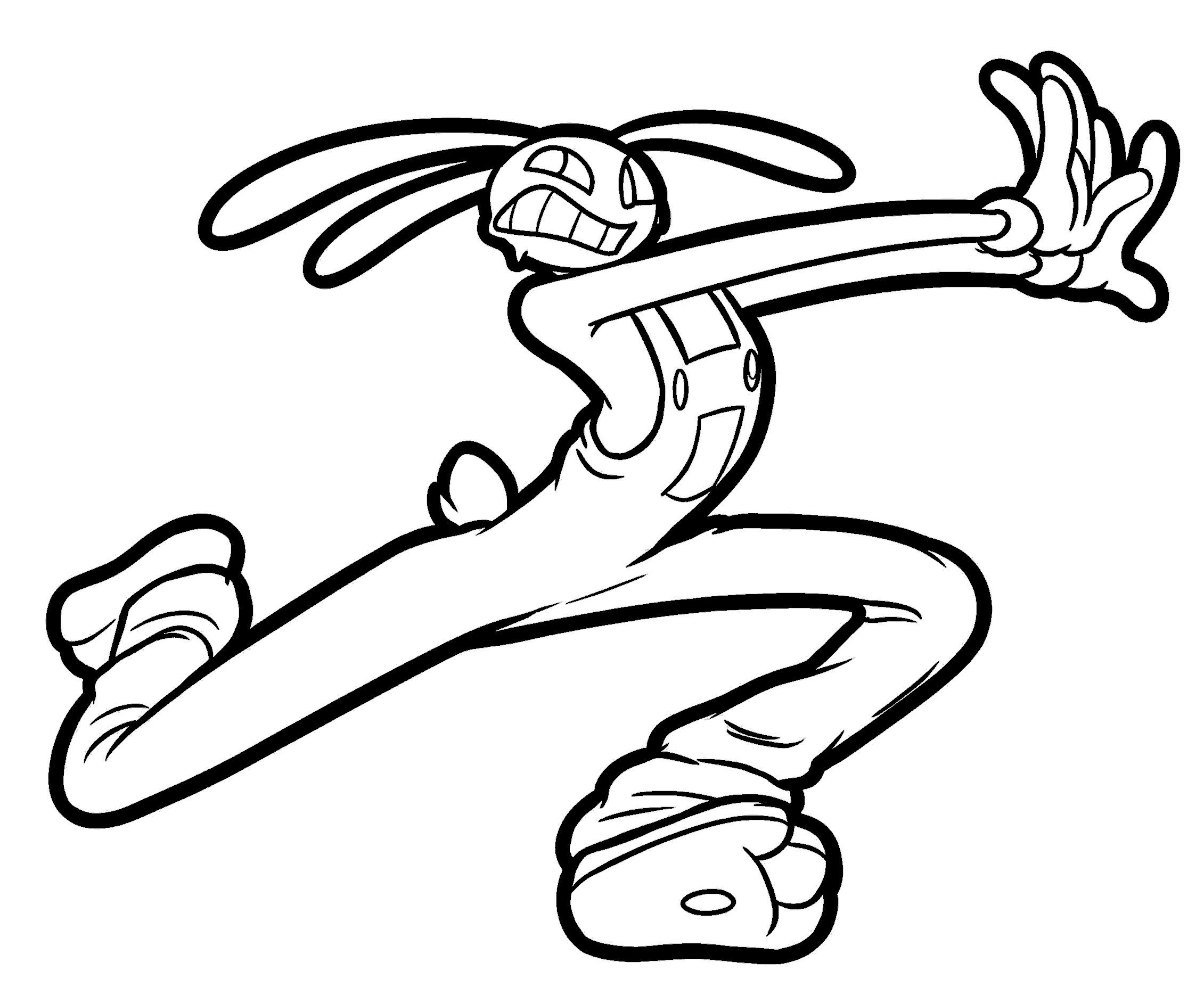 jax running panicked action pose tadc the amazing digital circus line art