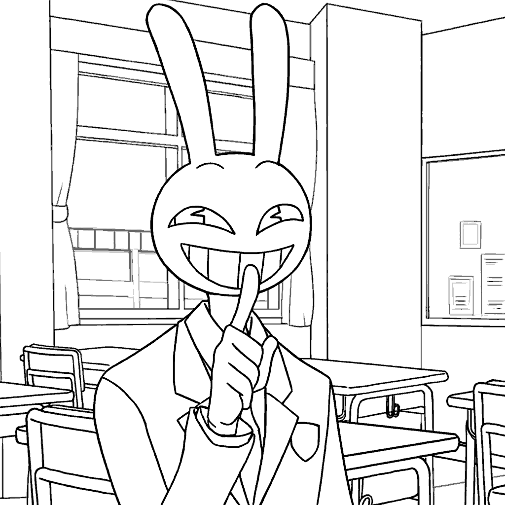 jax school student profile the amazing digital circus line art