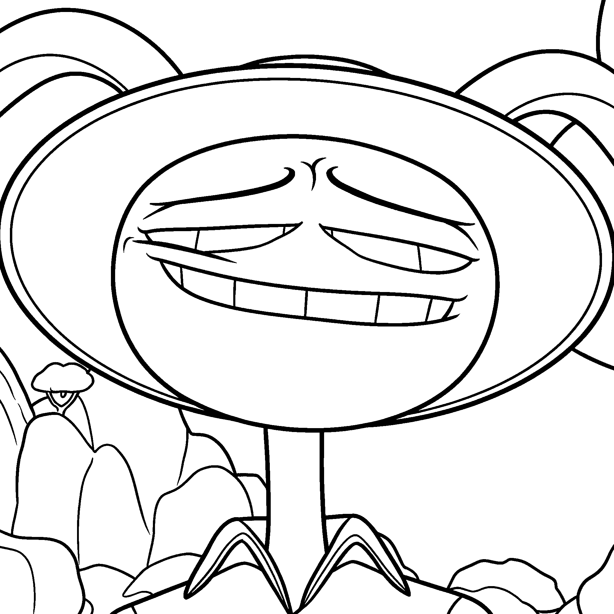 jax smirking in safari hat close up the amazing digital circus line art