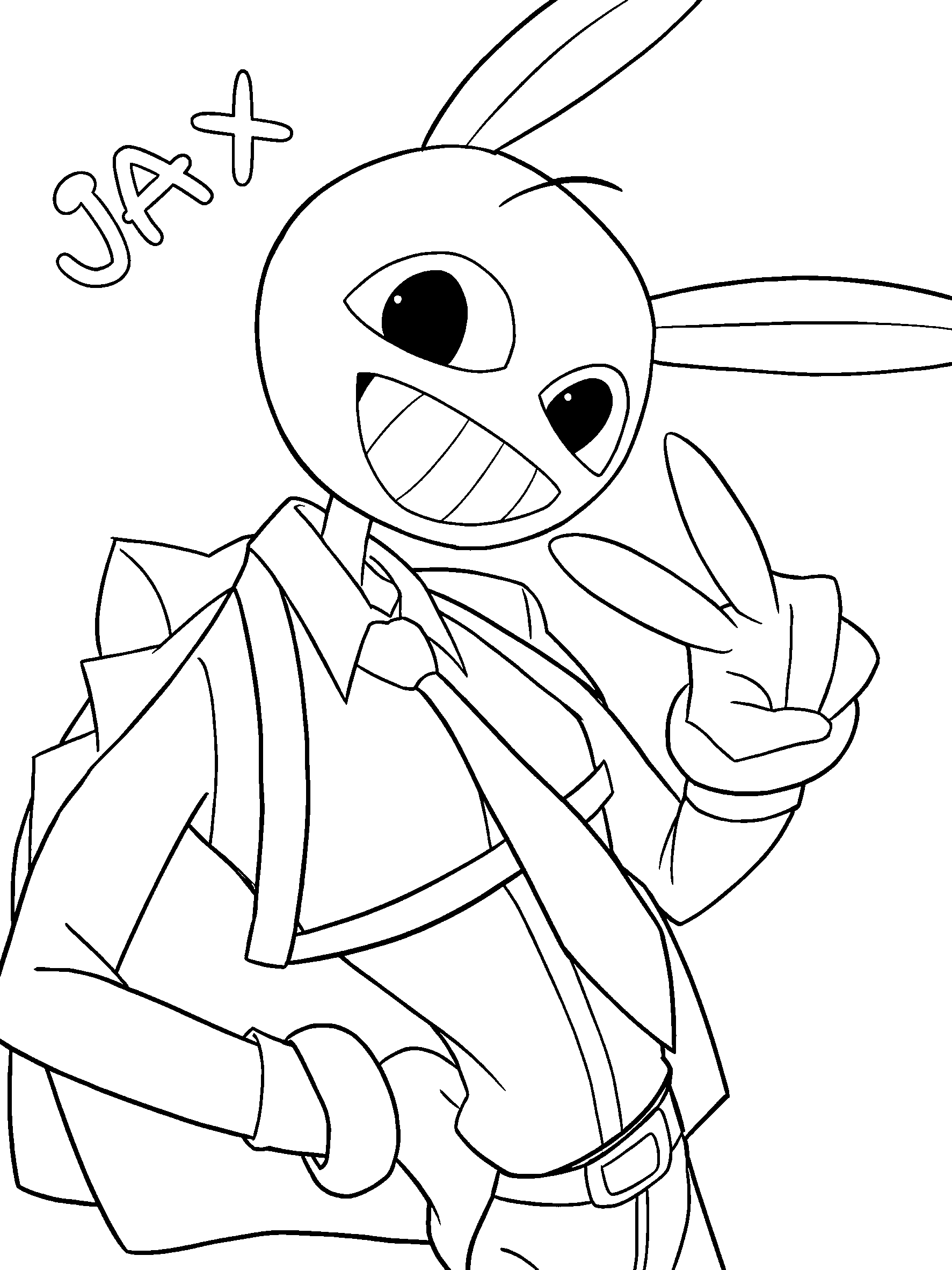 jax student uniform the amazing digital circus line art