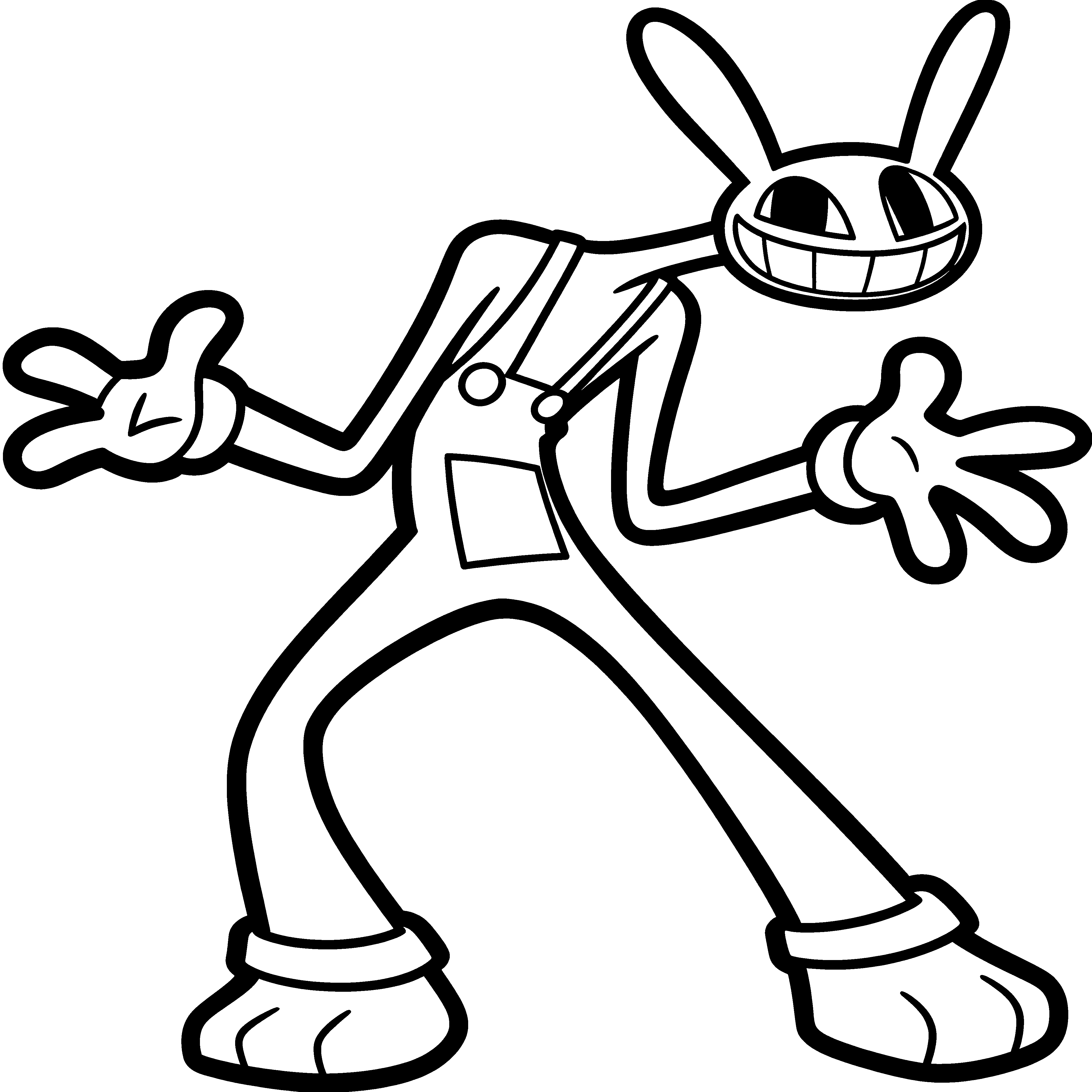 jax the rabbit official outfit the amazing digital circus line art
