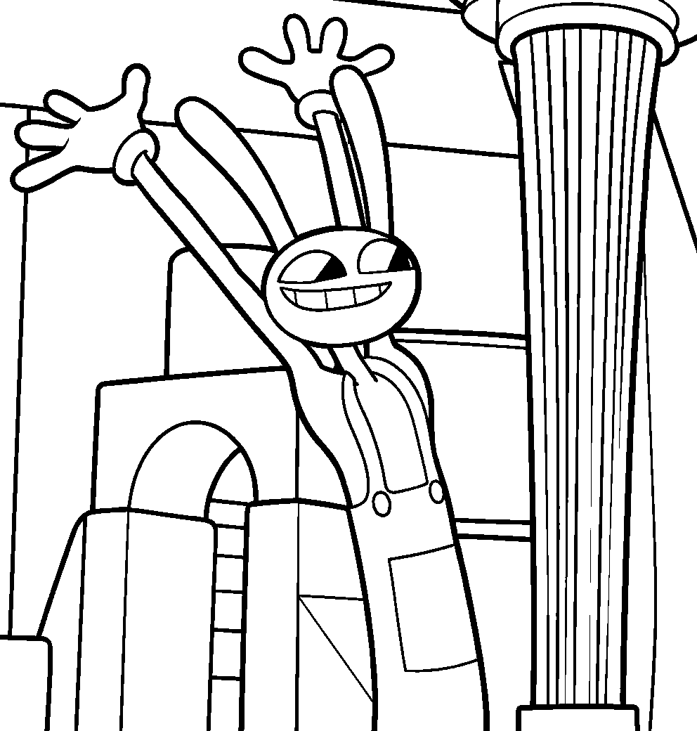 jax the rabbit sneaky smile the amazing digital circus line art