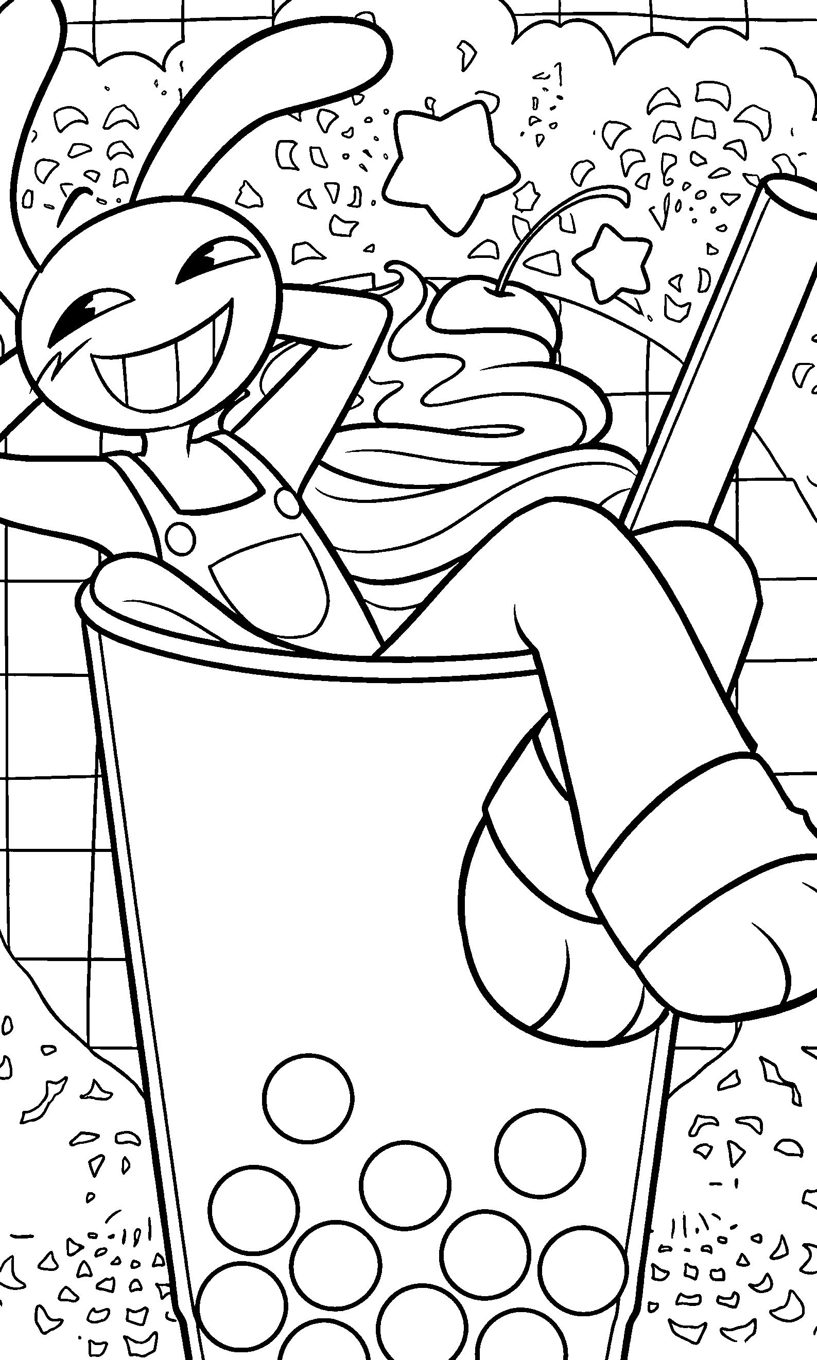 jax the rabbit winking pose the amazing digital circus line art