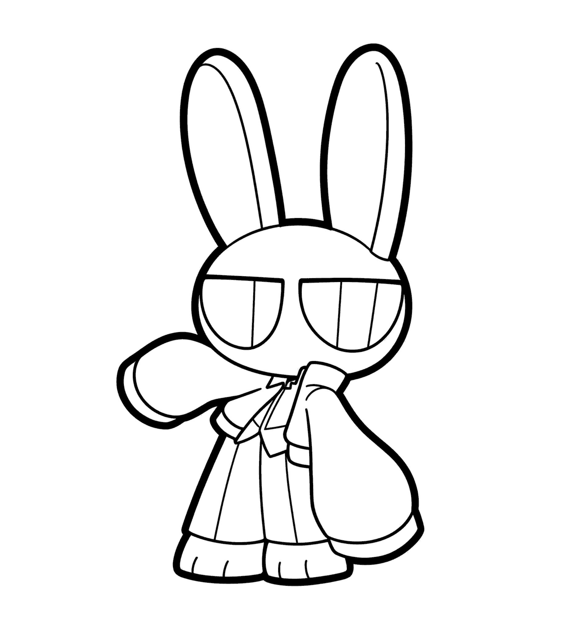 jax wearing huge oversized jacket funny big clothes tadc the amazing digital circus line art