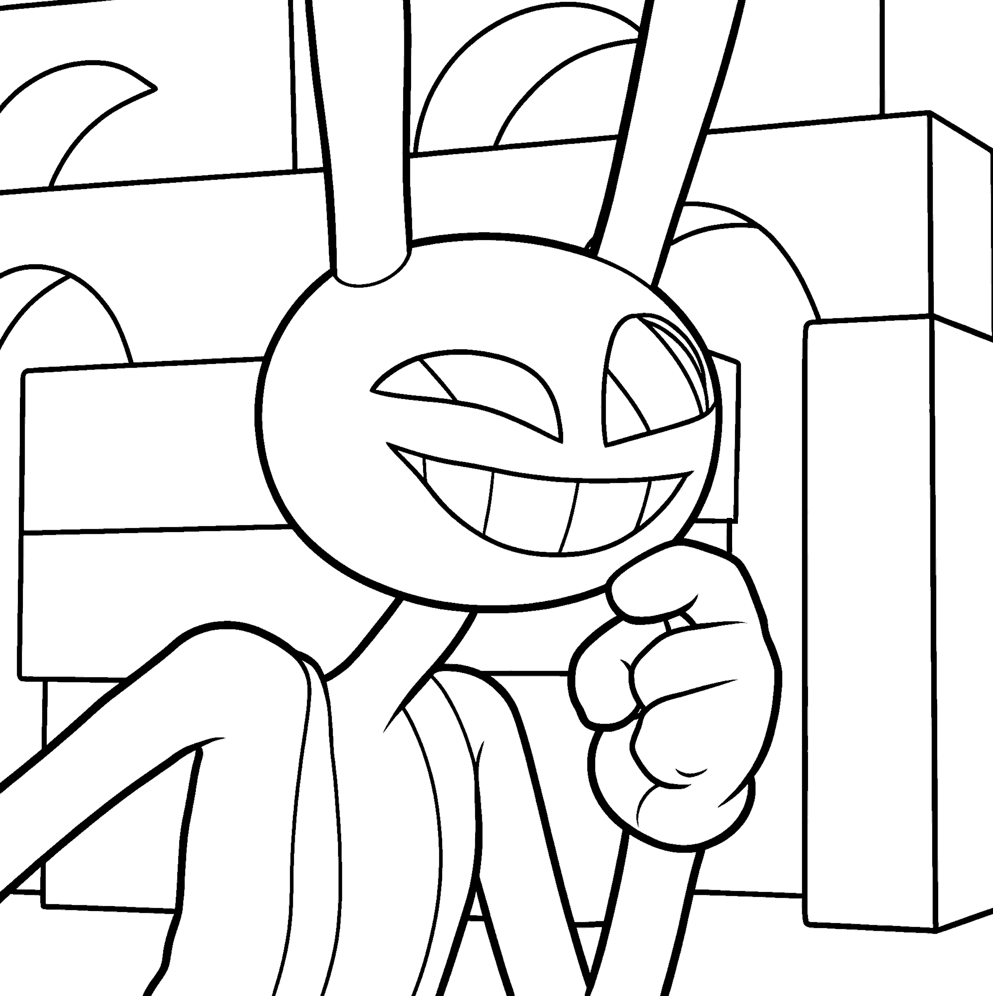 sneaky jax thinking the amazing digital circus line art
