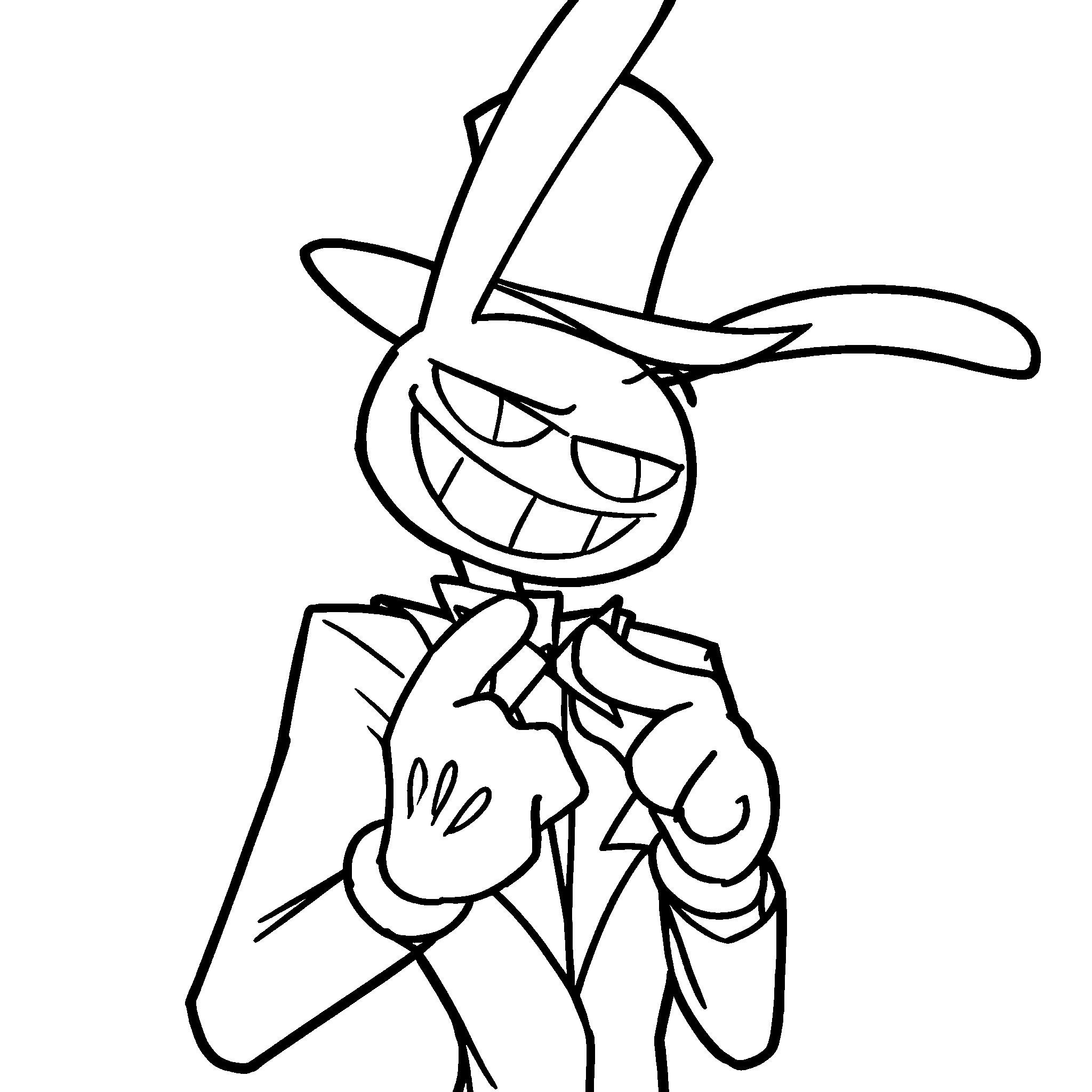 stylish jax in tuxedo and top hat the amazing digital circus line art