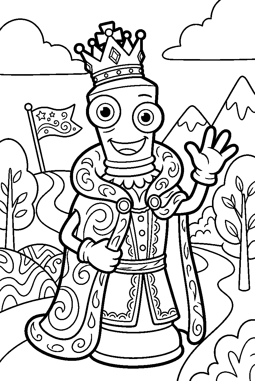 digital circus kinger in adventure zone line art