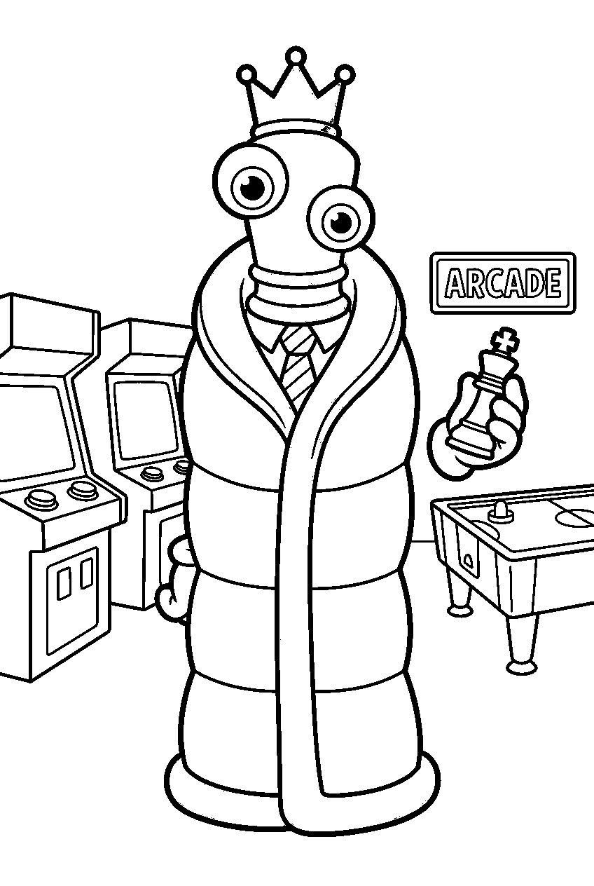digital circus kinger in game zone line art