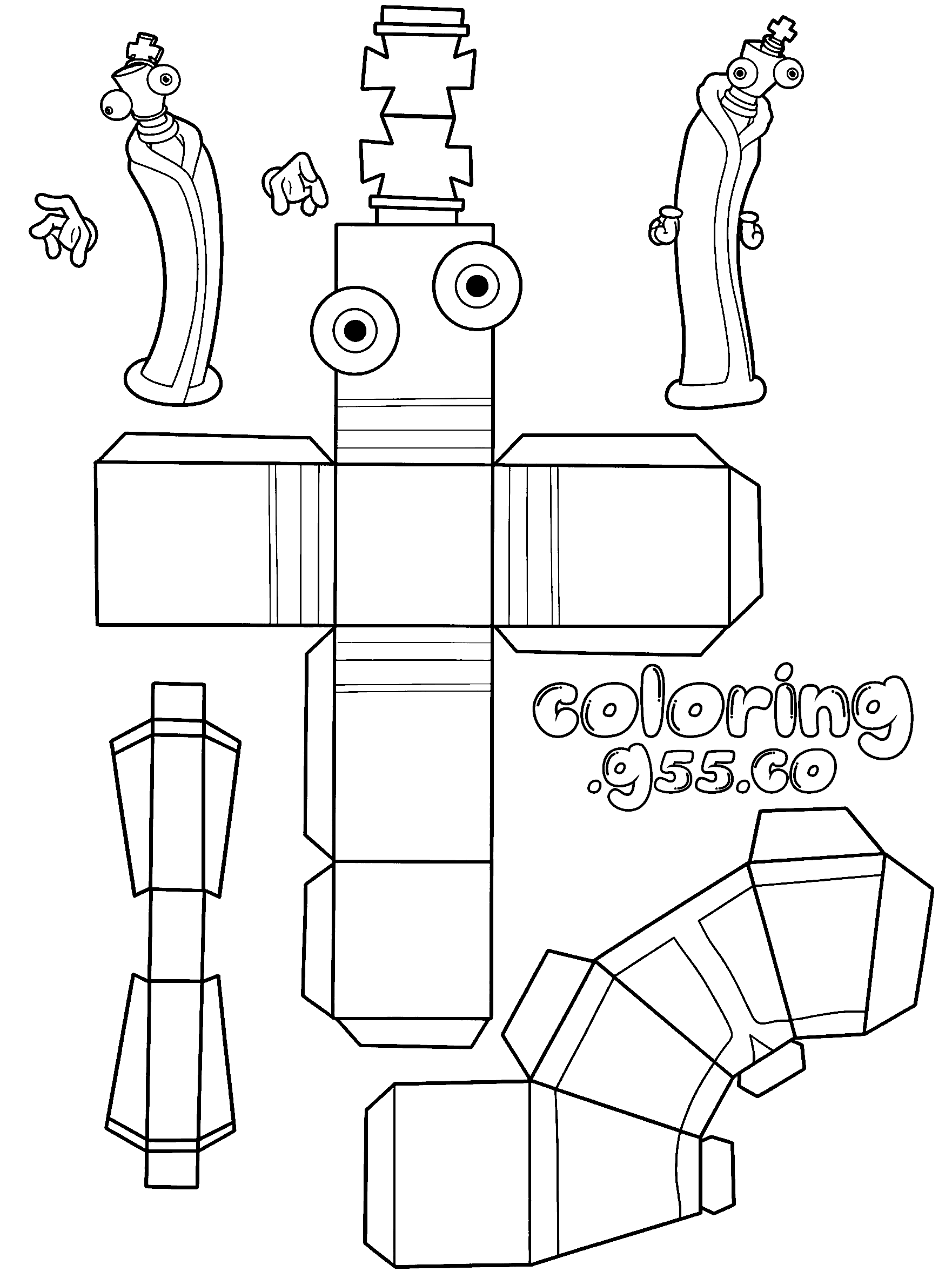 diy kinger papercraft 3d figure template for kids tadc the amazing digital circus line art