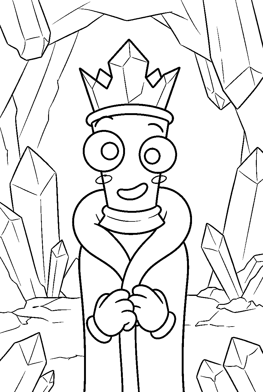 kinger from the amazing digital circus in crystal cave line art