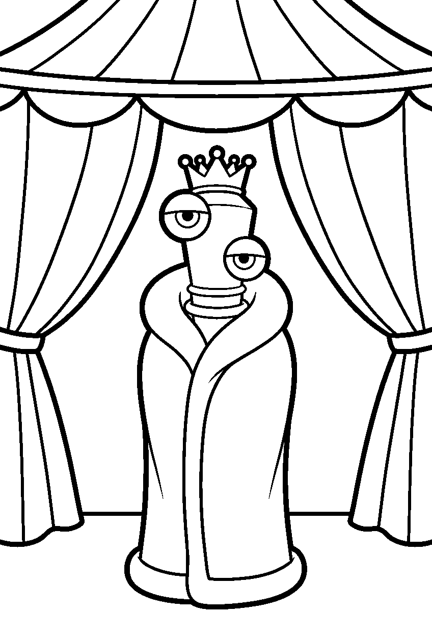 kinger from the amazing digital circus in digital circus tent line art