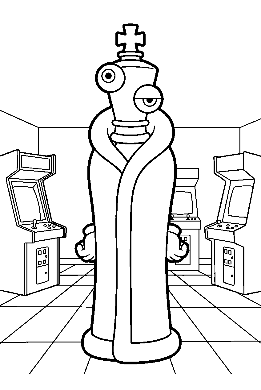 kinger from the amazing digital circus in game zone line art