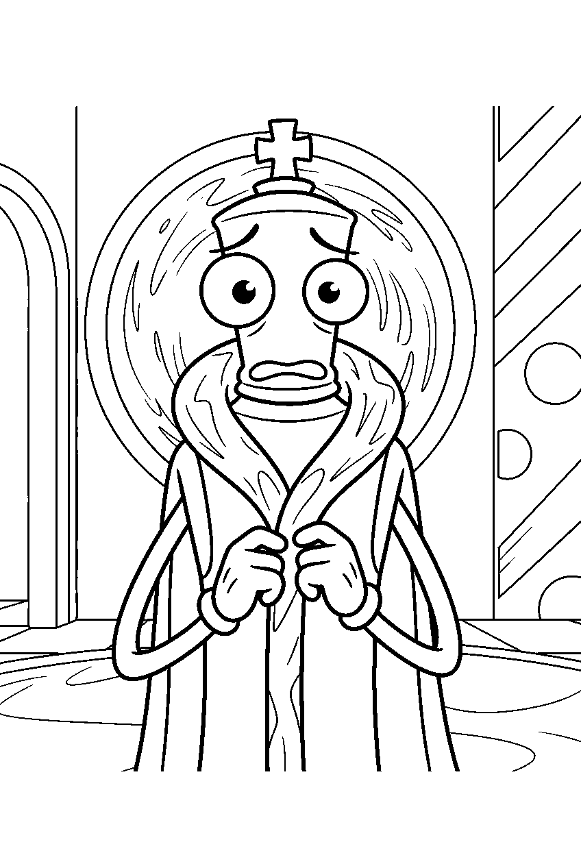 kinger from the amazing digital circus in portal room line art
