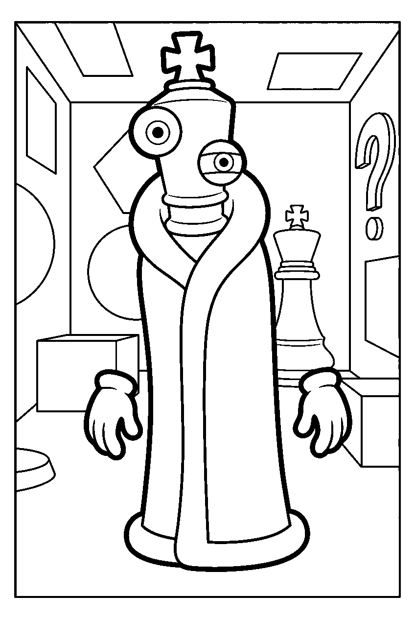 kinger from the amazing digital circus in puzzle room line art