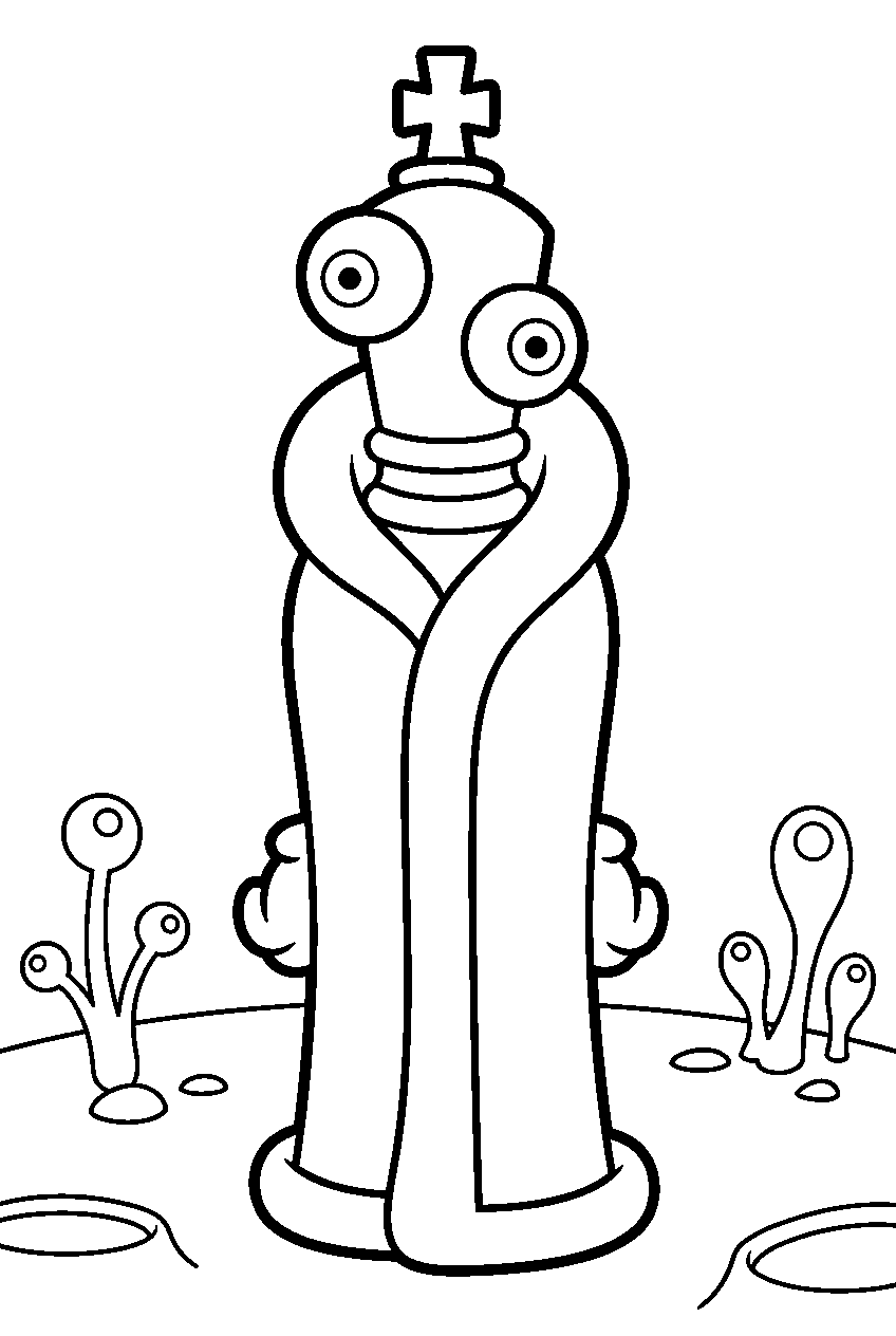 kinger from the amazing digital circus on alien planet line art