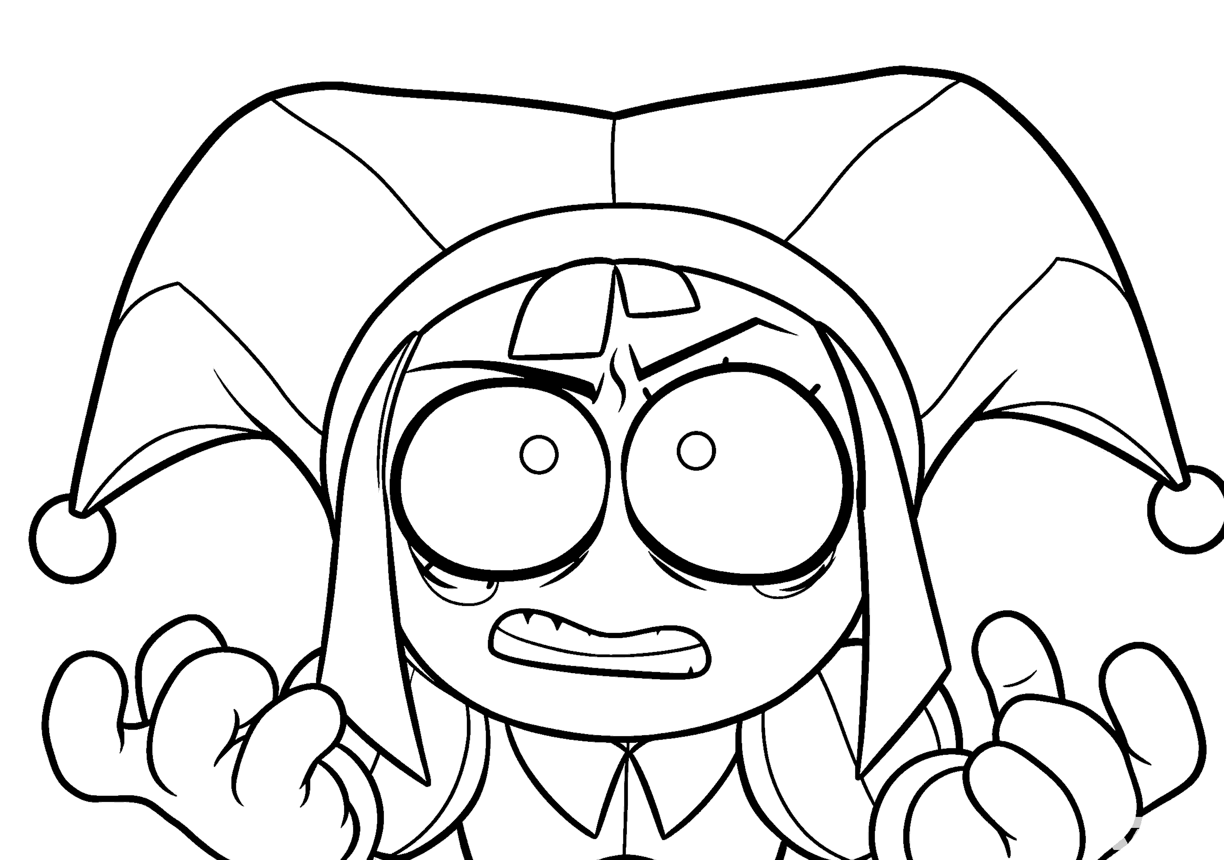 angry pomni close up the amazing digital circus line art