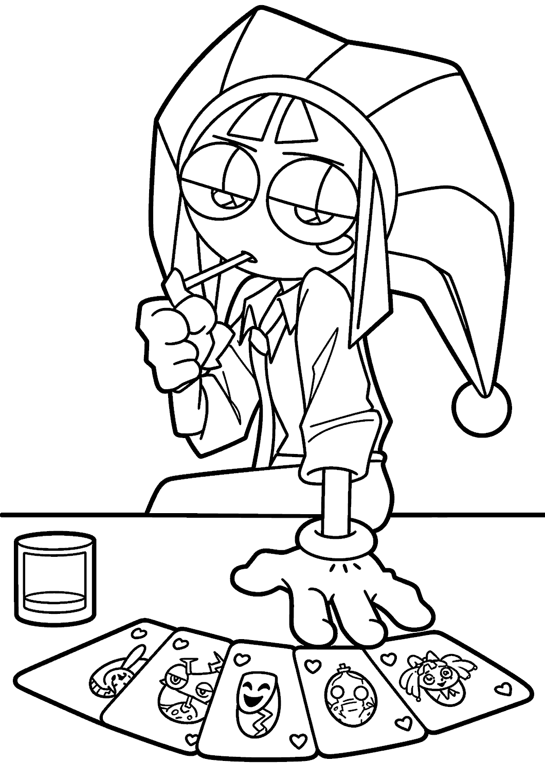 card game strategy pomni tadc the amazing digital circus line art