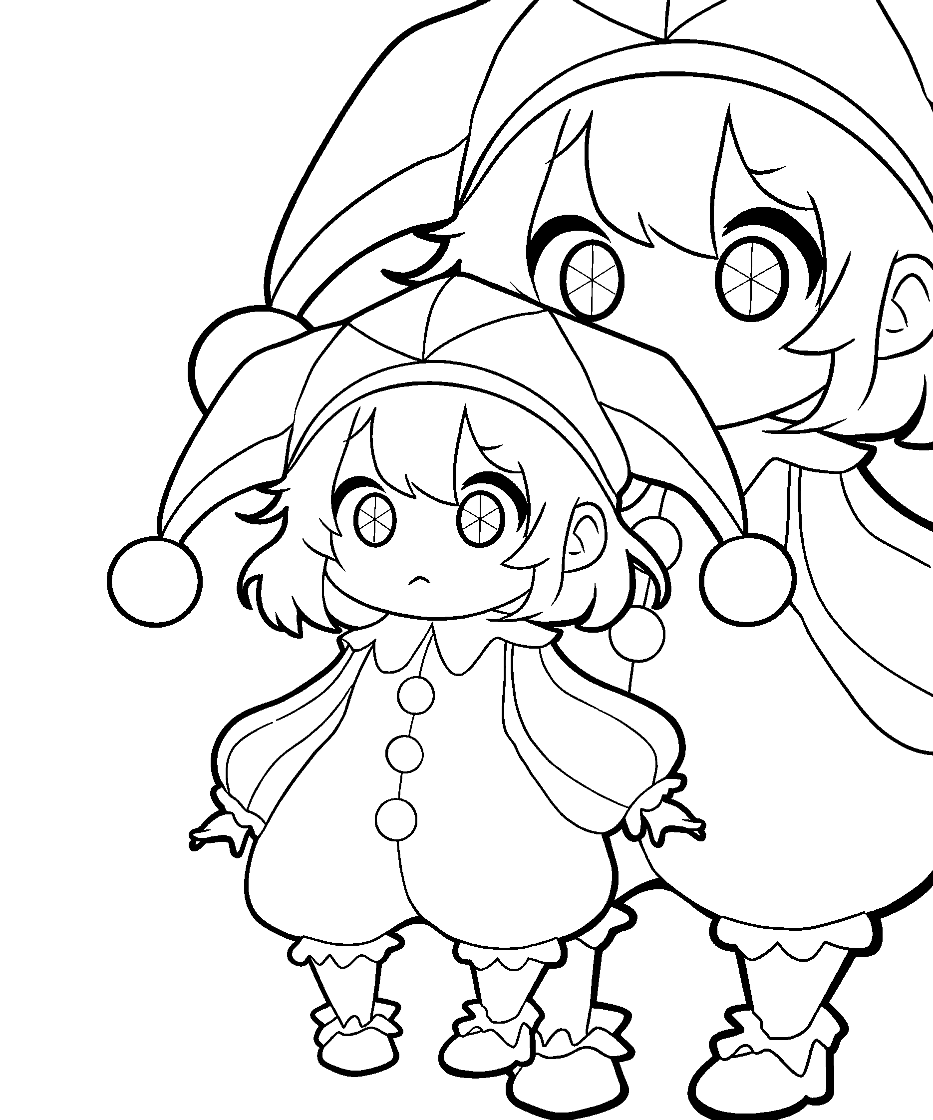 chibi pomni duo the amazing digital circus line art