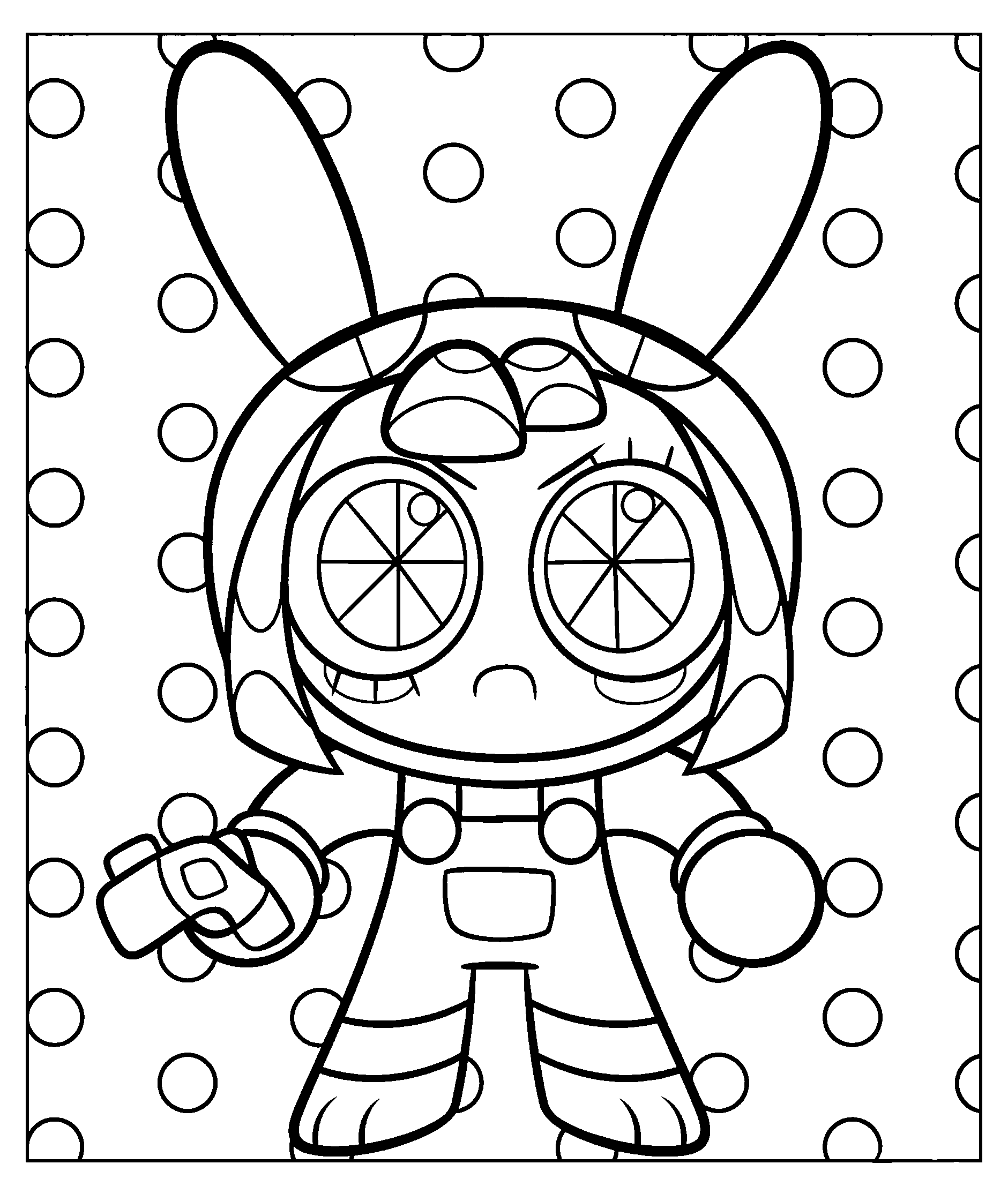 chibi pomni in bunny jax costume the amazing digital circus line art