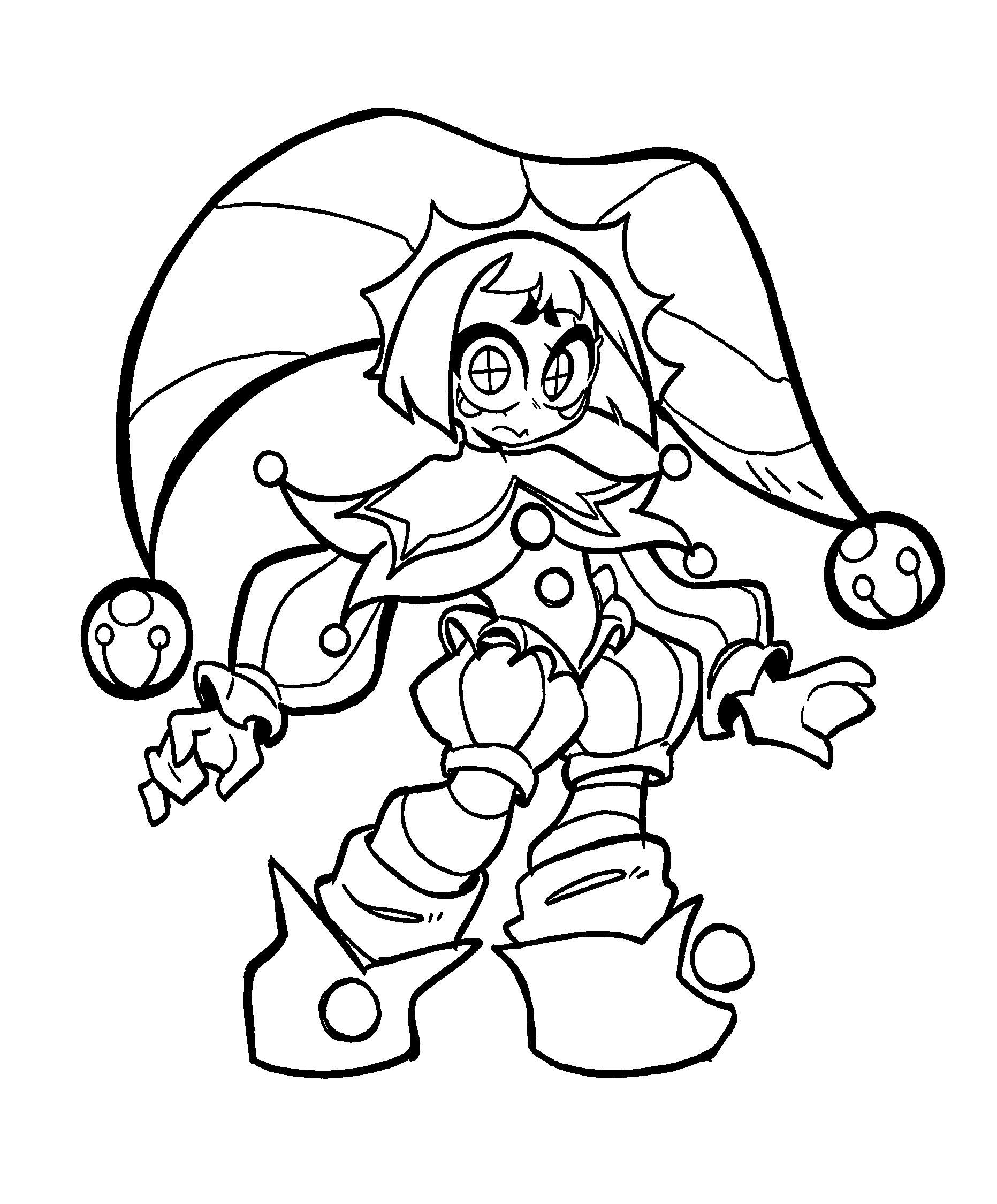 classic jester pomni the amazing digital circus line art
