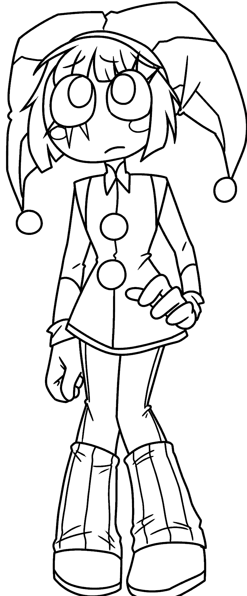 classic standing pomni pose tadc the amazing digital circus line art