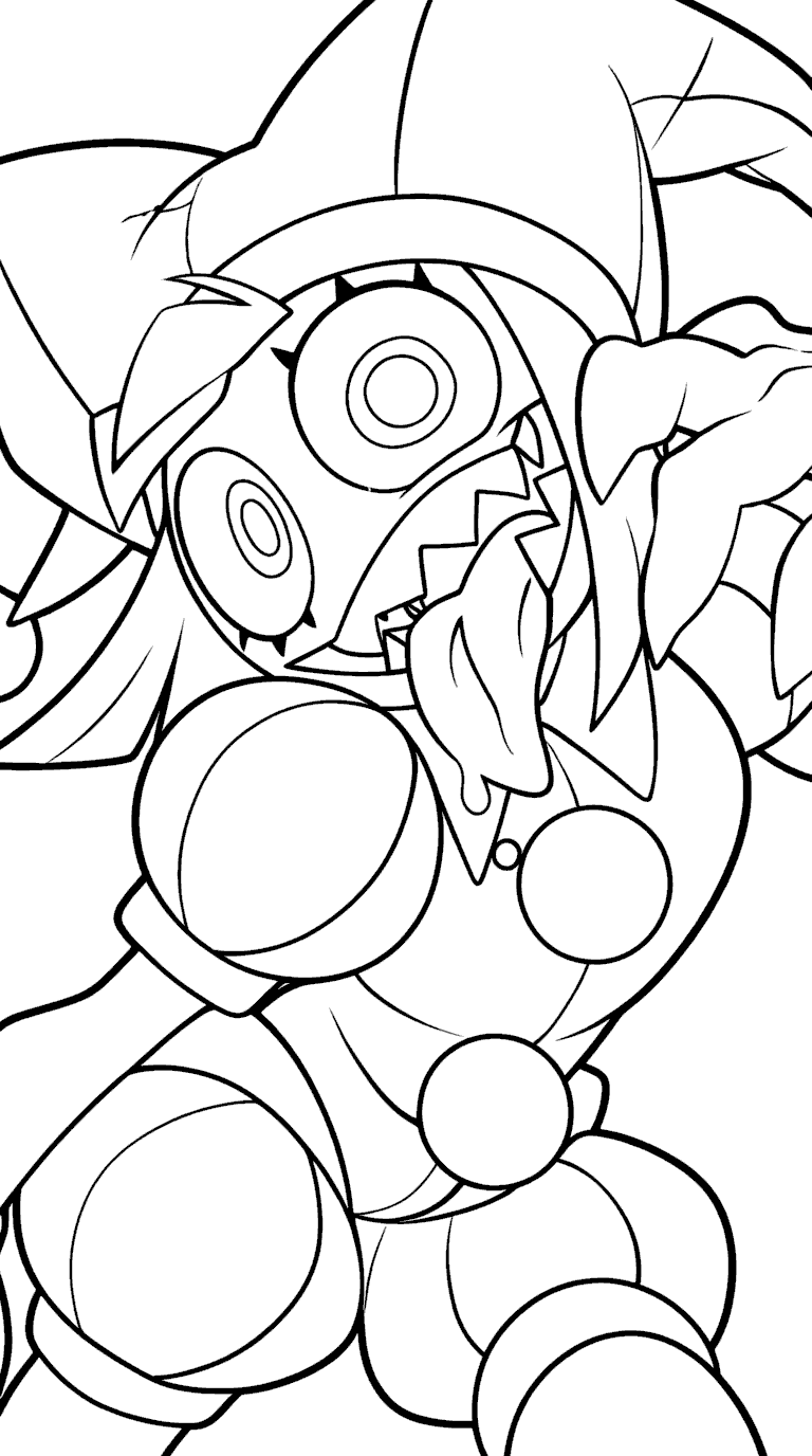 crazy abstracted pomni insane smile spiral eyes tadc the amazing digital circus line art