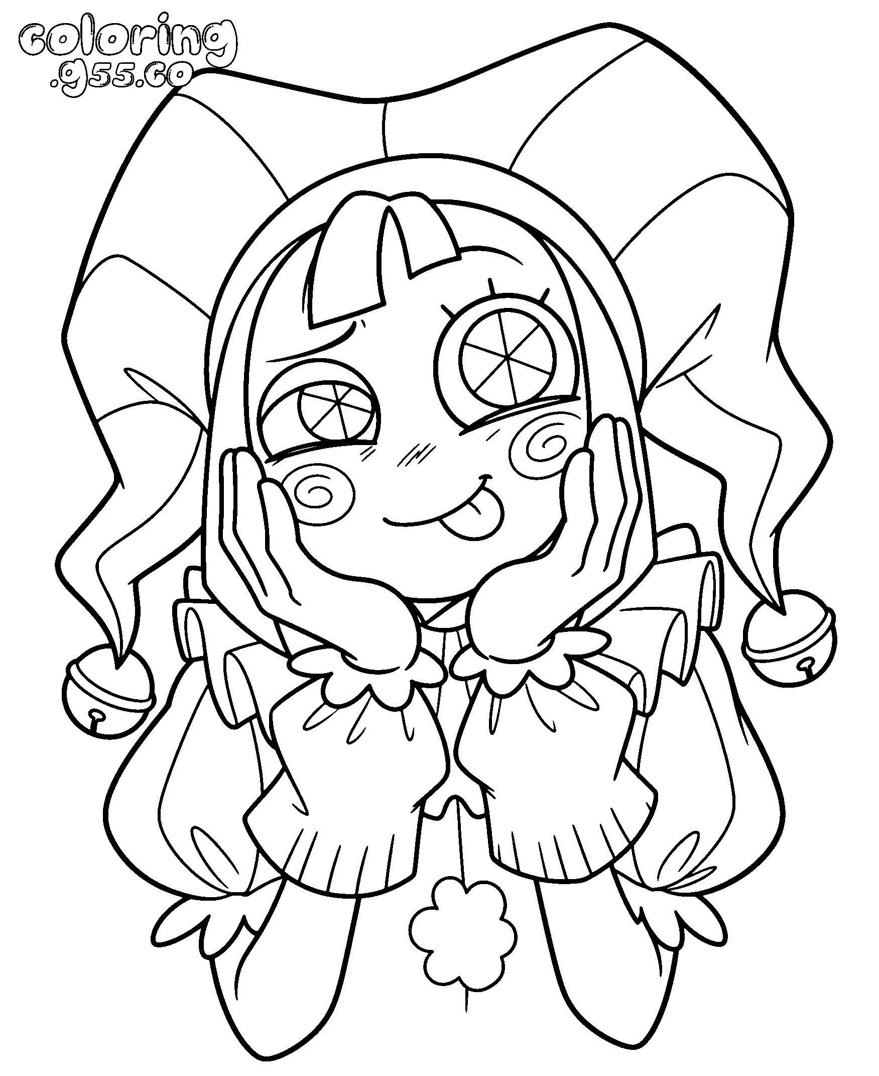 cute tadc pomni silly face line art